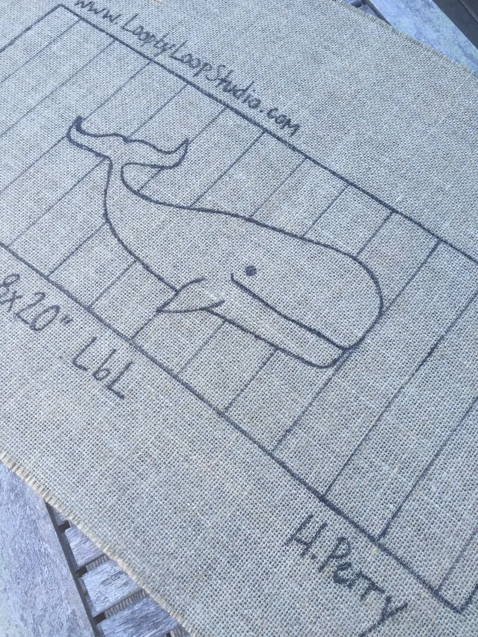 Stripey Whale - Original Hand Drawn 8 x 20 inch Rug Hooking Pattern on Your  Choice of Foundation — loop by loop studio
