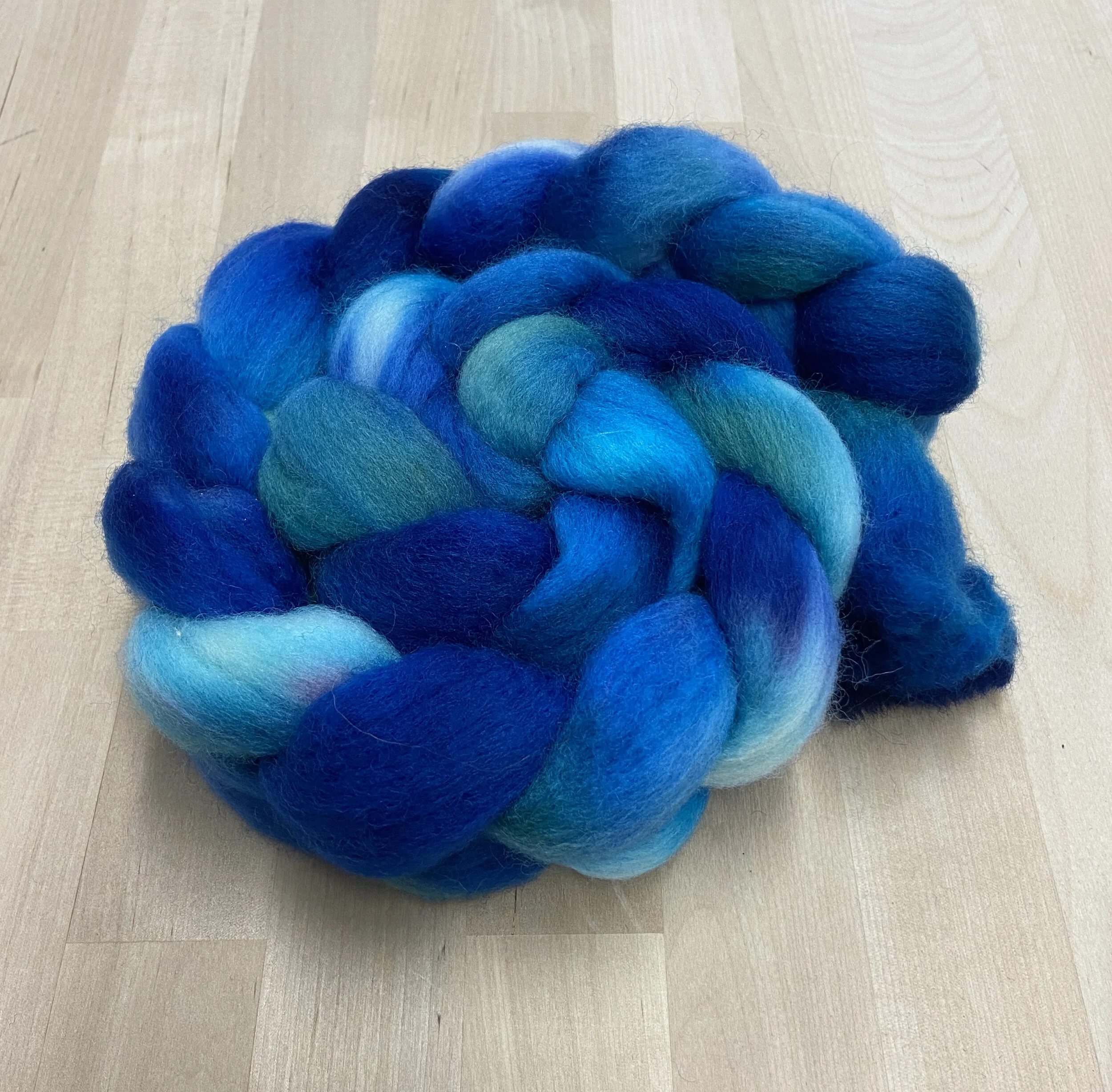 Rug Hooking Wool Roving or Fleece - Roughly 4 Ounce of Hand Dyed Fluff Wool for Rug Hooking, Felting, Spinning and More - Winter Blue