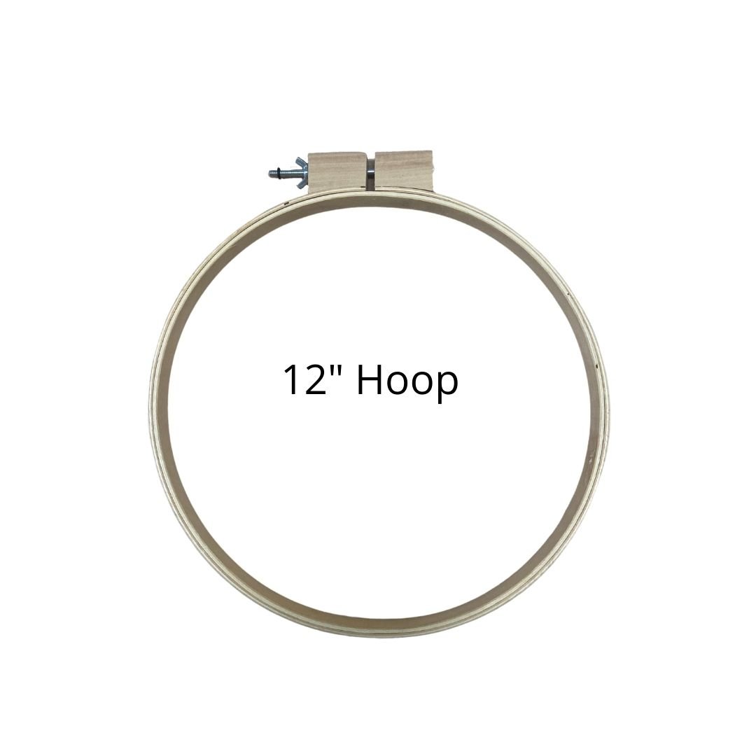 Quilting Hoop for Rug Hooking, Quilting, Punch Needle - 12 Inch Round by 1  inch Wooden Hoop to Stretch Your Pattern Taut — loop by loop studio