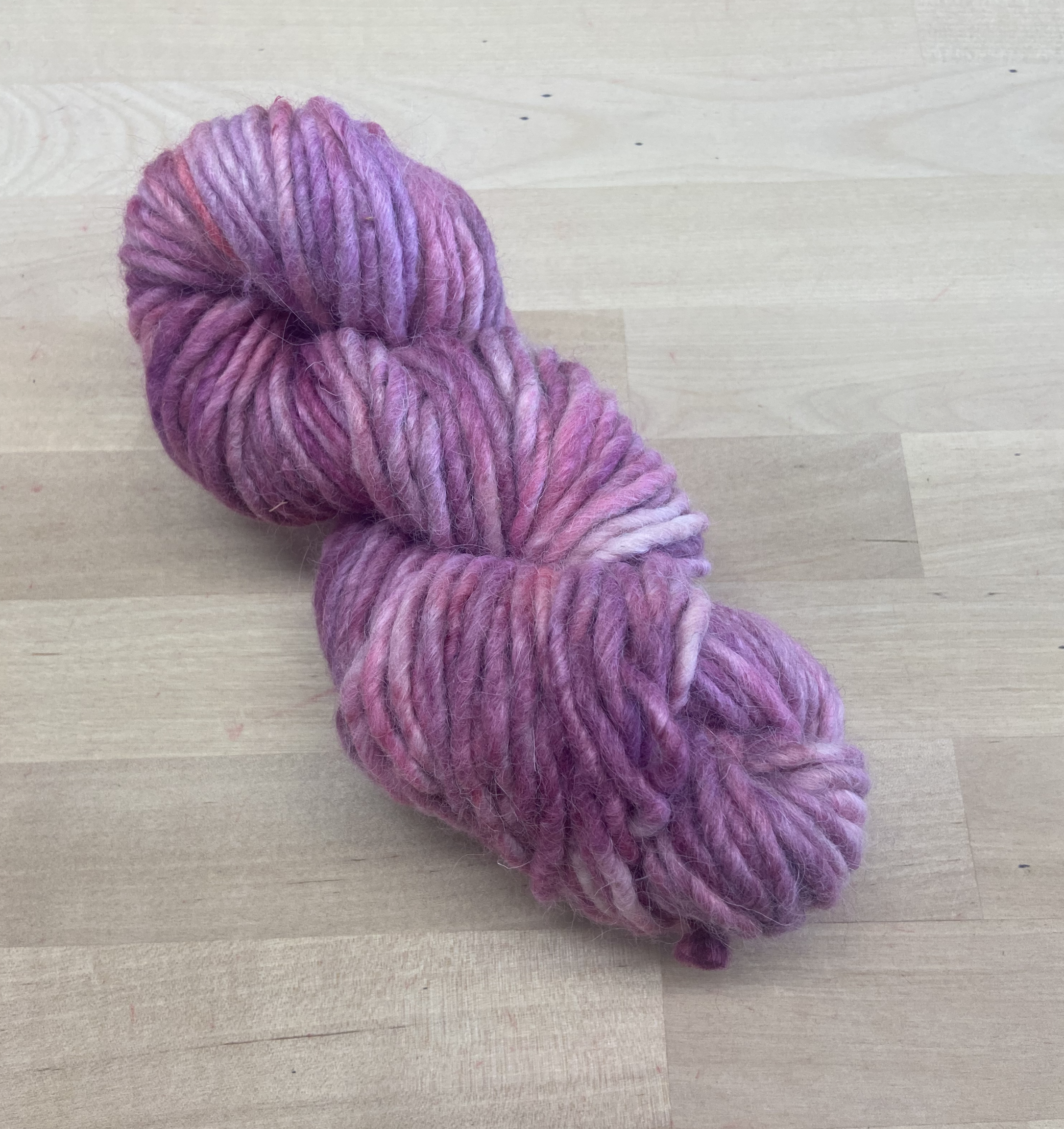Hand Dyed Super Bulky Single Ply Wool Yarn for Rug Hooking &amp; Punch Needle - Cut Roses - Two of a Kind Hand Painted 100% Wool