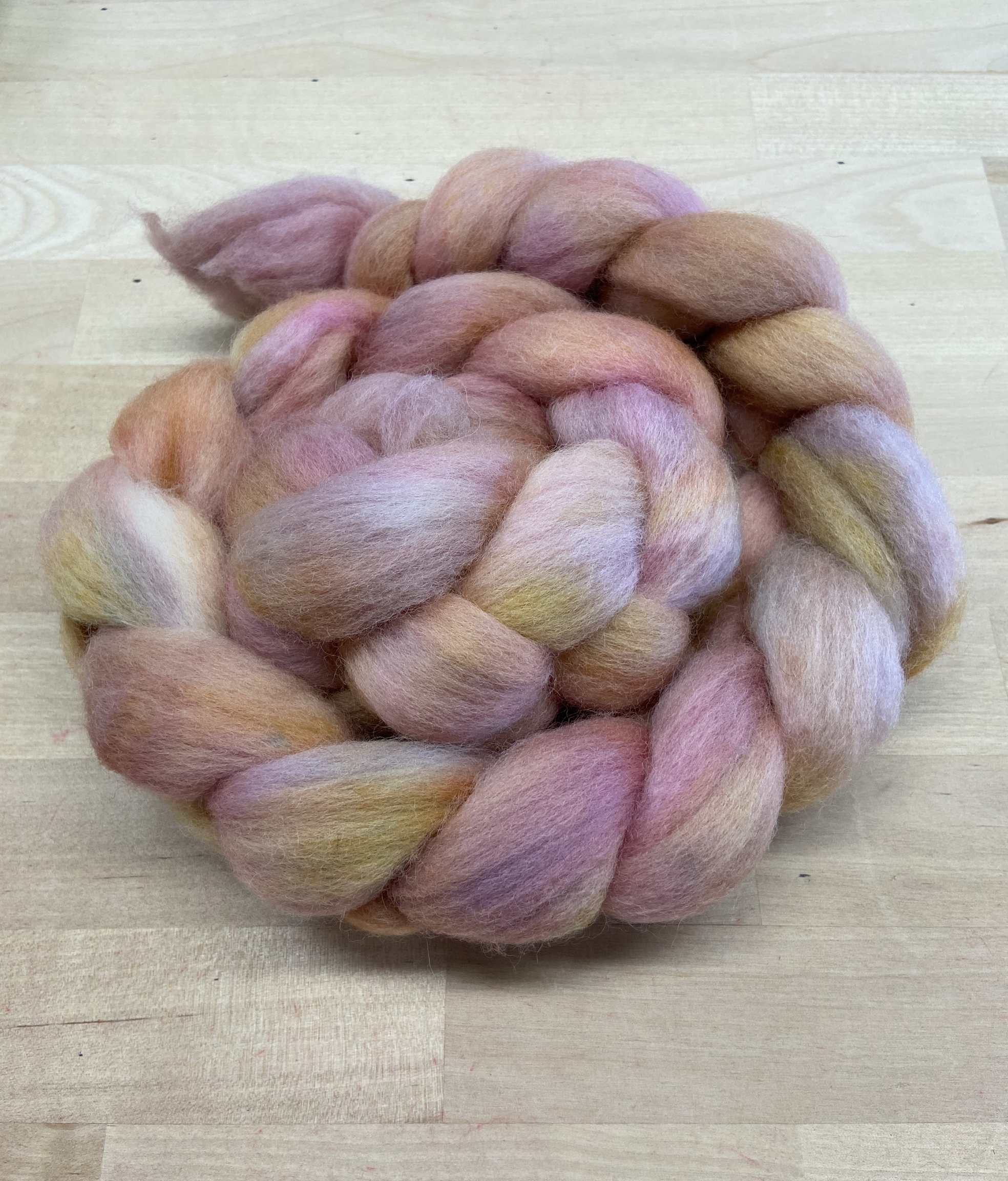 Rug Hooking Wool Roving or Fleece - Roughly 4 Ounce of Hand Dyed Fluff Wool for Rug Hooking, Felting, Spinning and More - Summer Sunset