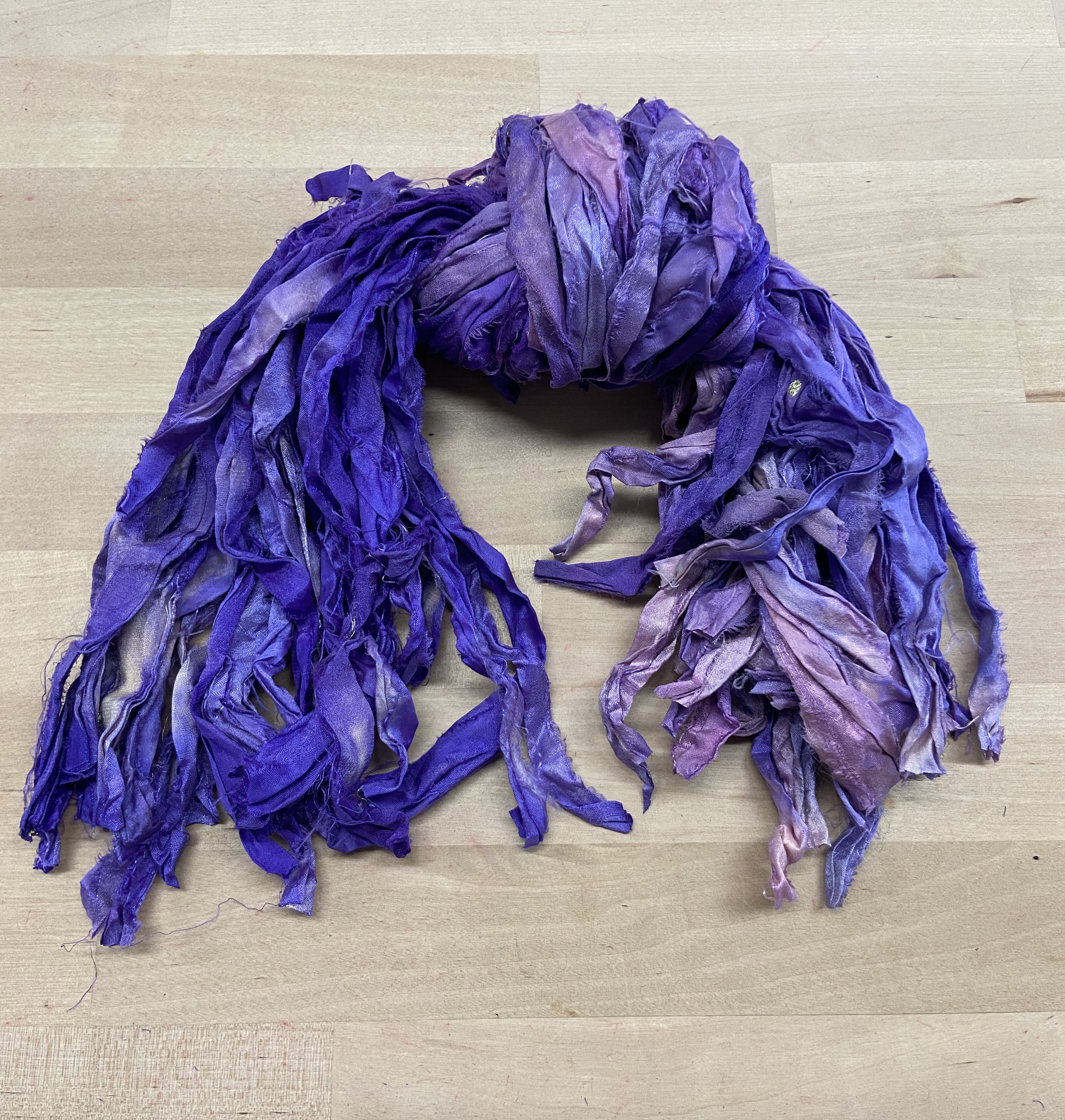 SARI SILK - Studio Dye - Purple Crocus - Hand Dyed Super Bulky 100% Sari Silk  Yarn for Rug Hooking & Punch Needle - 2oz/50gm — loop by loop studio