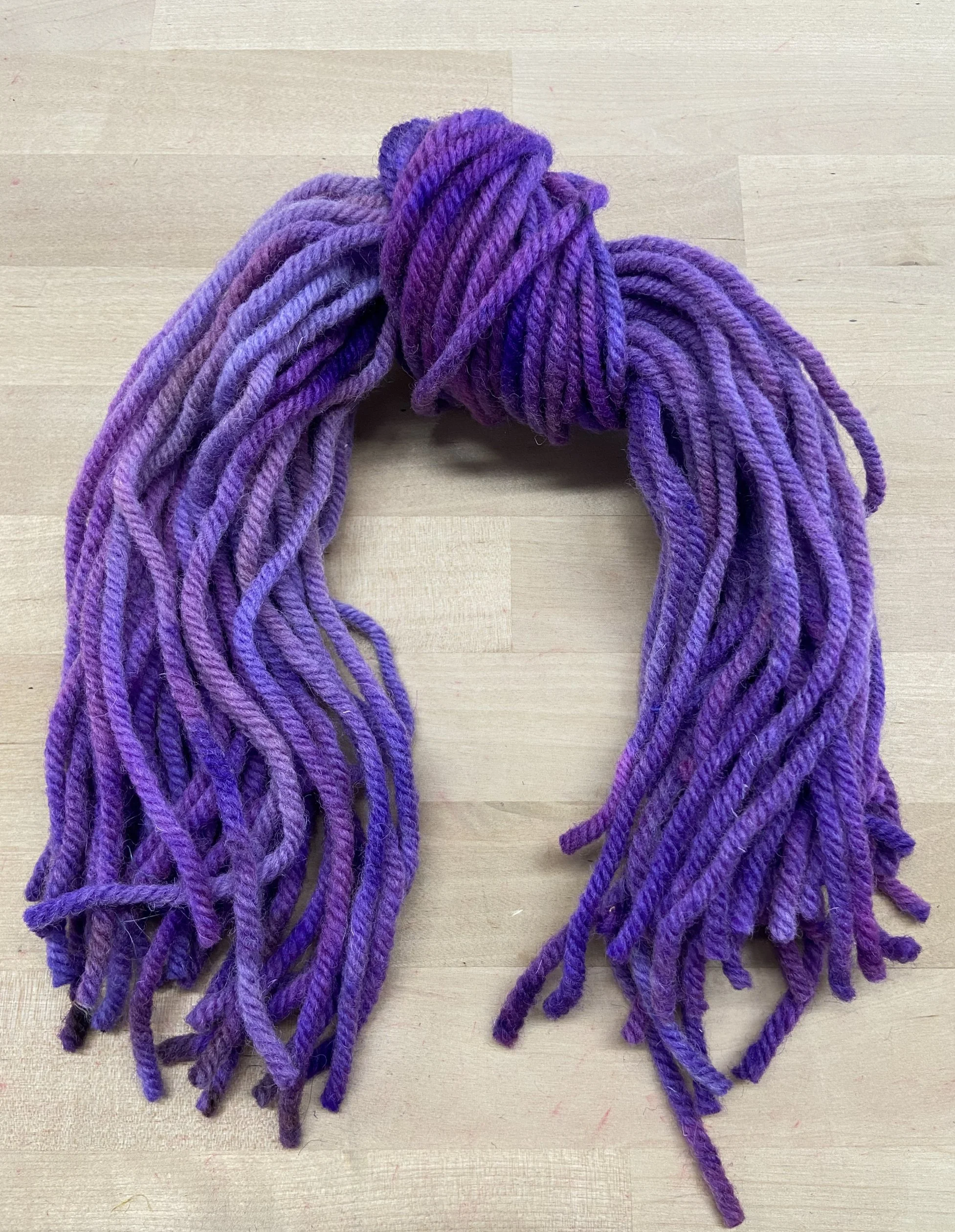 FOUR PLY - Purple Crocus - Wool Yarn Studio Dye - Hand Dyed Super Bulky 4-Ply 100% Yarn for Rug Hooking & Punch Needle - 2oz/50gm