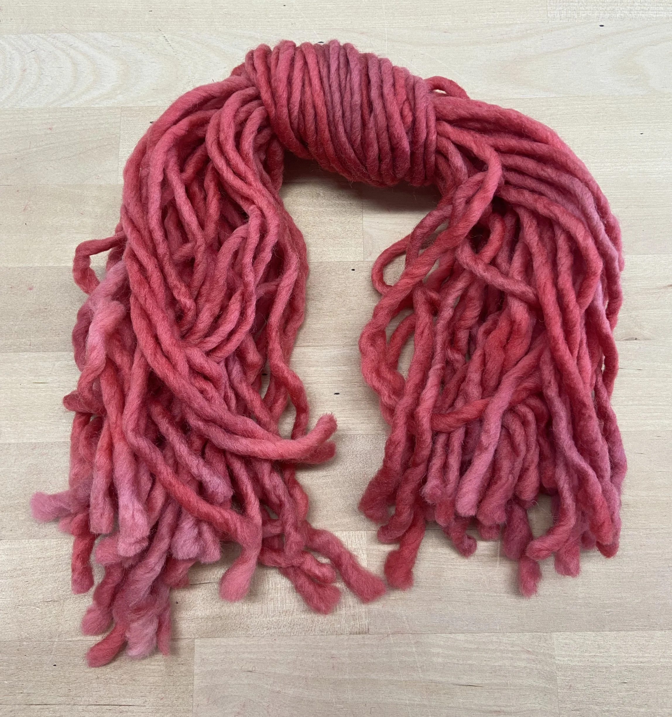 SINGLE PLY - Studio Dye - Reds - Hand Dyed Super Bulky 100% Single Ply Wool Yarn for Rug Hooking & Punch Needle - 2oz/50gm