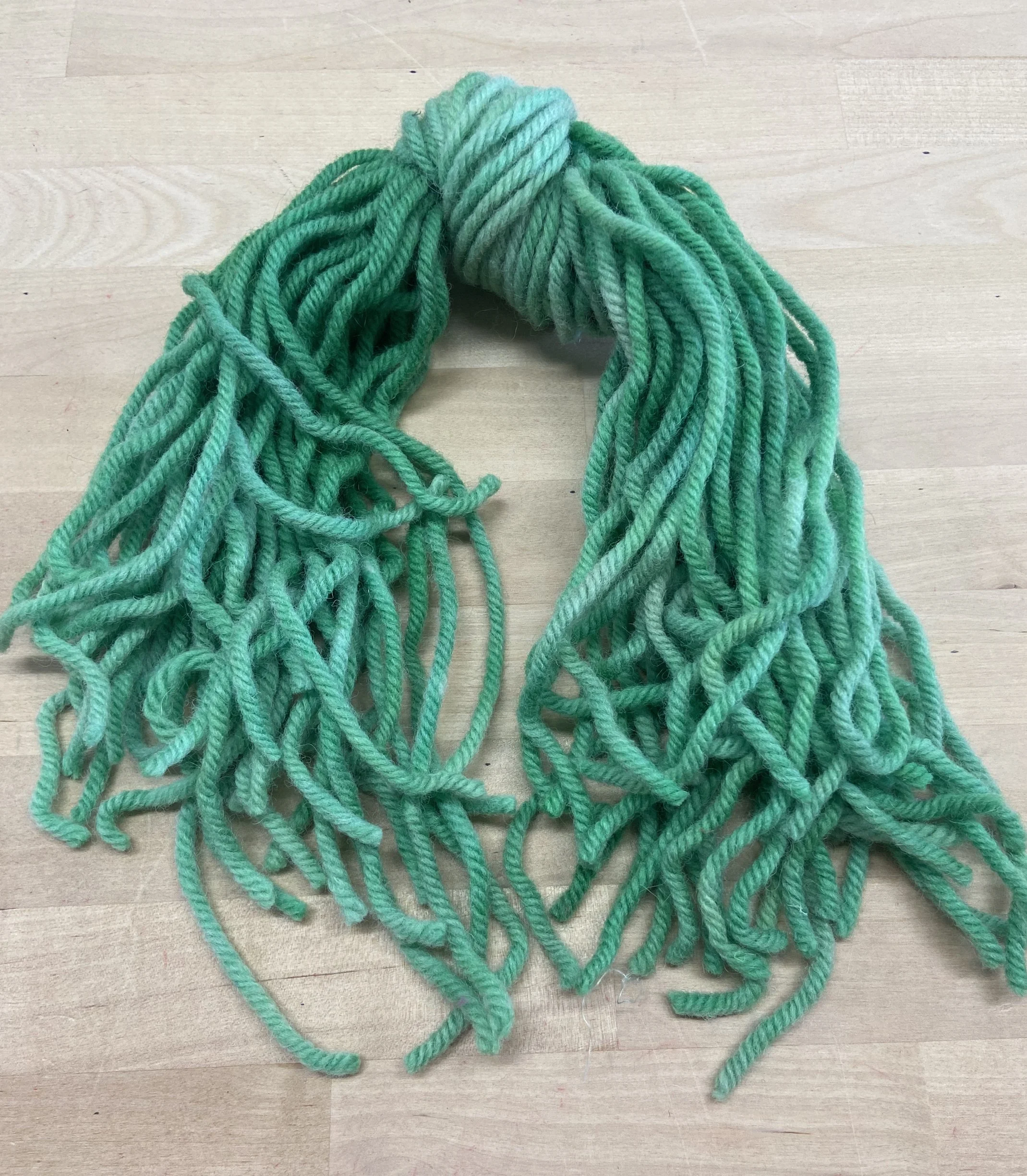 FOUR PLY - Studio Dye - Light Green - Hand Dyed Super Bulky 100% 4-Ply Wool Yarn for Rug Hooking & Punch Needle - 2oz/50gm