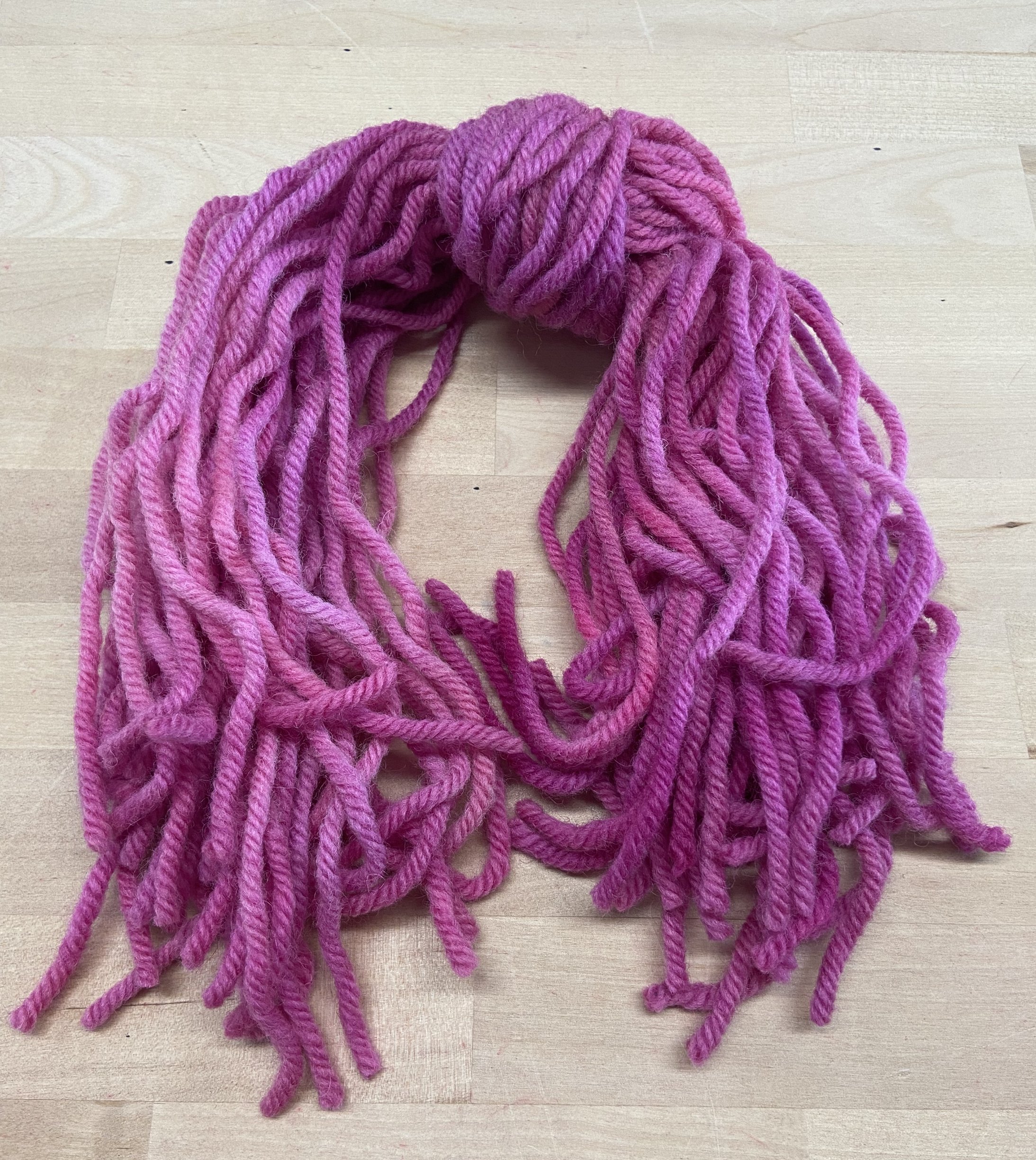 FOUR PLY - Studio Dye - Pink - Hand Dyed Super Bulky 100% 4-Ply Wool Yarn for Rug Hooking & Punch Needle - 2oz/50gm