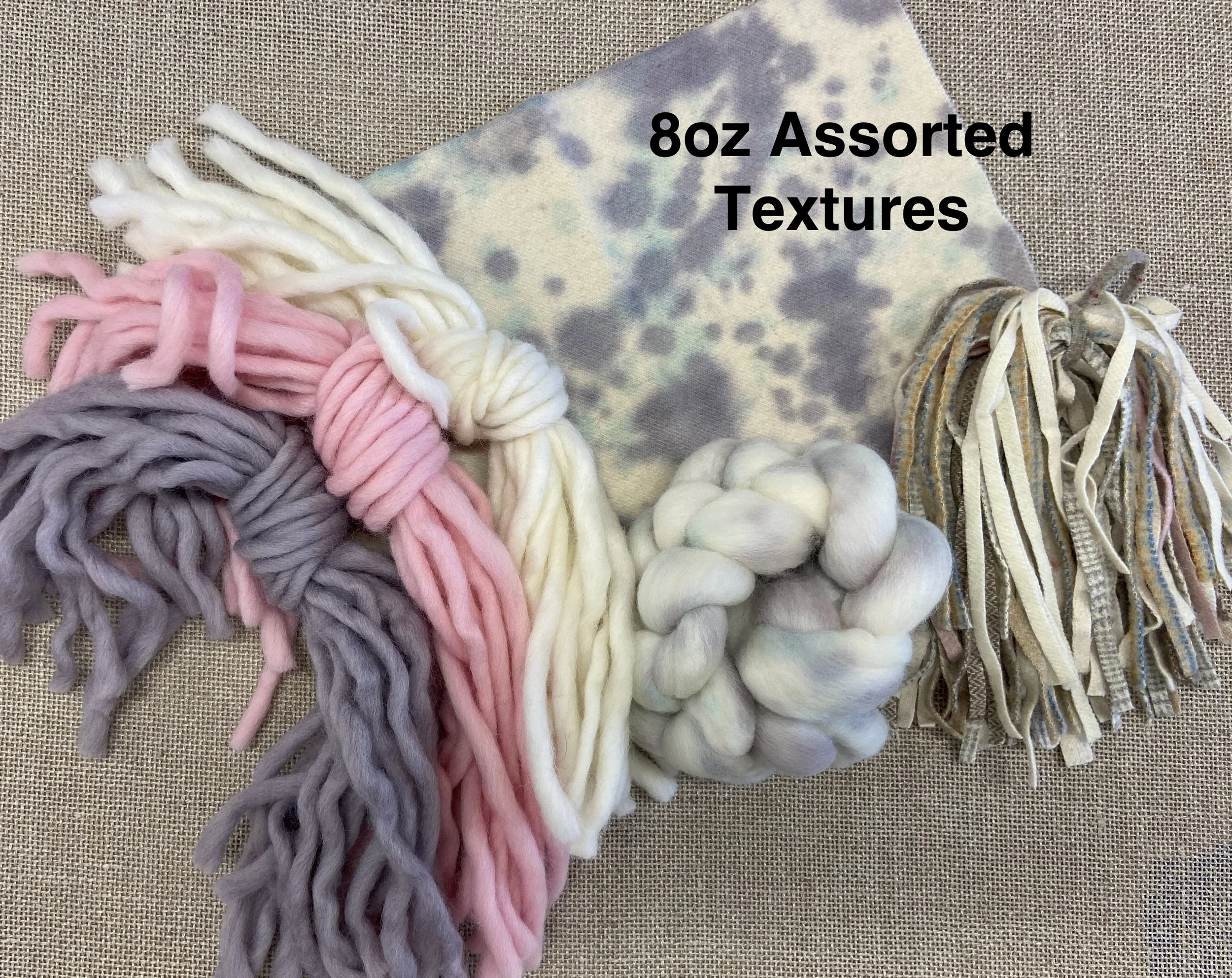 Medium The Lights Sized Texture Bundle: Wool Fabric, Yarn, Roving/Fleece, and Strips