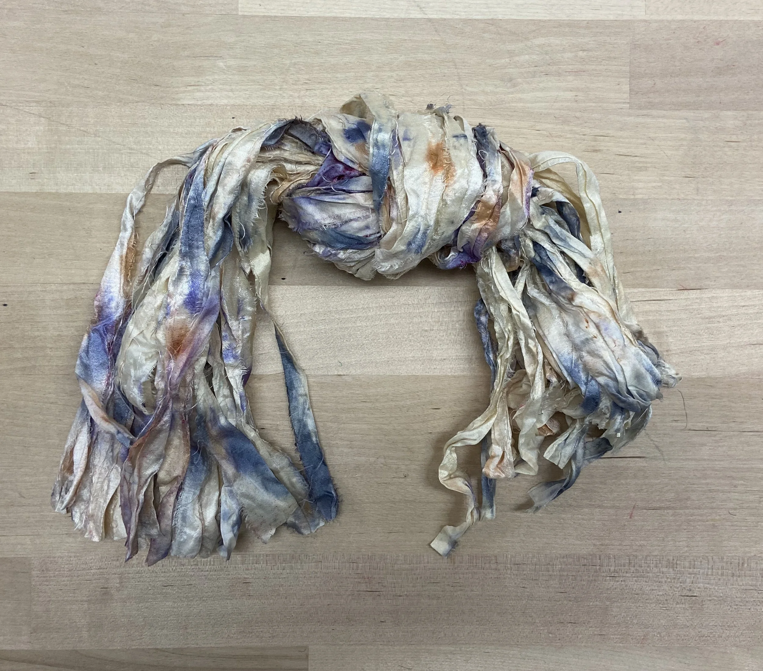 SARI SILK - Studio Dye - River Rocks - Hand Dyed Super Bulky 100% Sari Silk Yarn for Rug Hooking & Punch Needle - 2oz/50gm