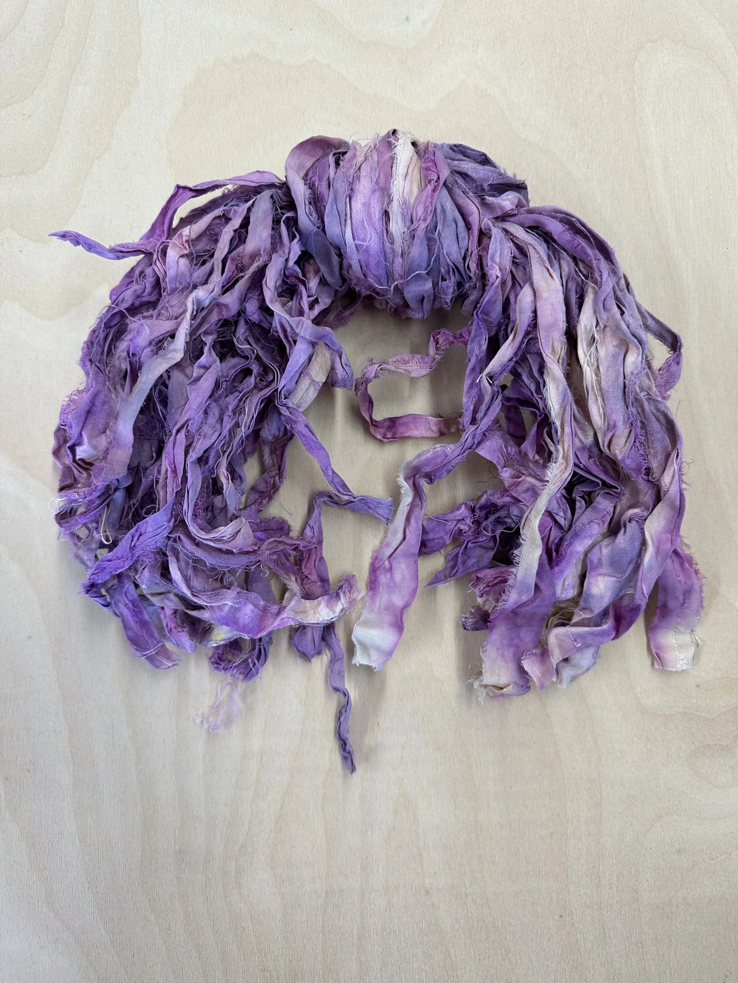 SARI SILK - Studio Dye - Boysenberry - Hand Dyed Super Bulky 100% Sari Silk Yarn for Rug Hooking & Punch Needle - 2oz/50gm