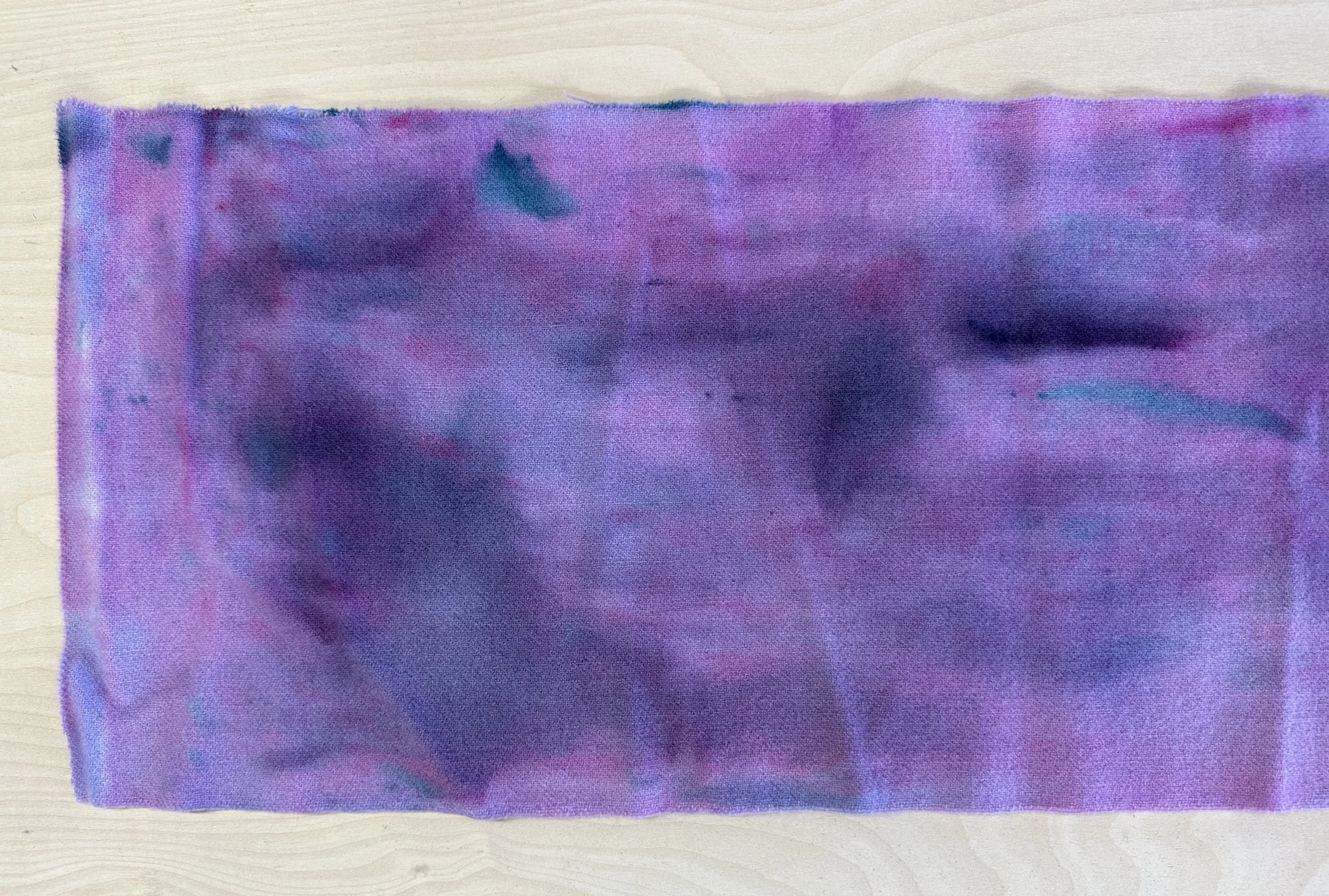 Rug Hooking Wool Fabric - Flowing Purple - Roughly 10 x 26" Hand Painted Piece for Rug Hooking, Quilting, and  More - Cut Strips Optional