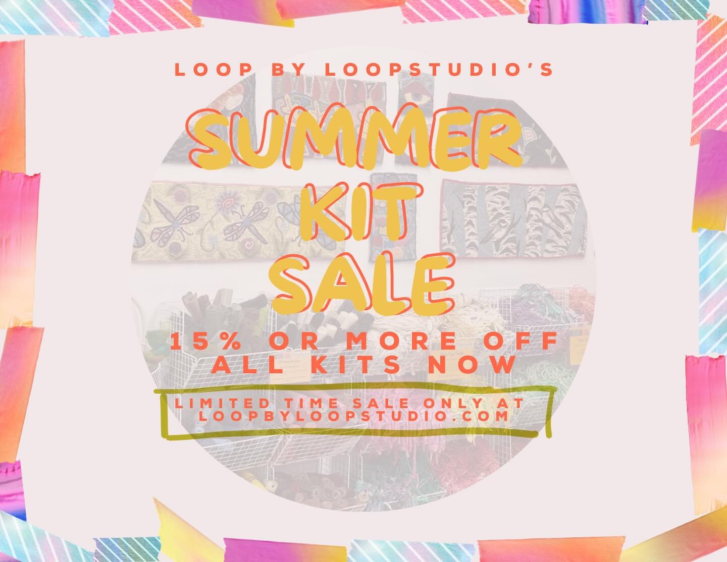Head to LoopbyLoopStudio.com to take advantage of our kit sale! 15% off or more all our kits designs now. #rughooking #hookedrug #rughookersofinstagram #woolart #punchneedle #rugmaking #fiberart #craftkit #textileart #textileartist #fiberartist