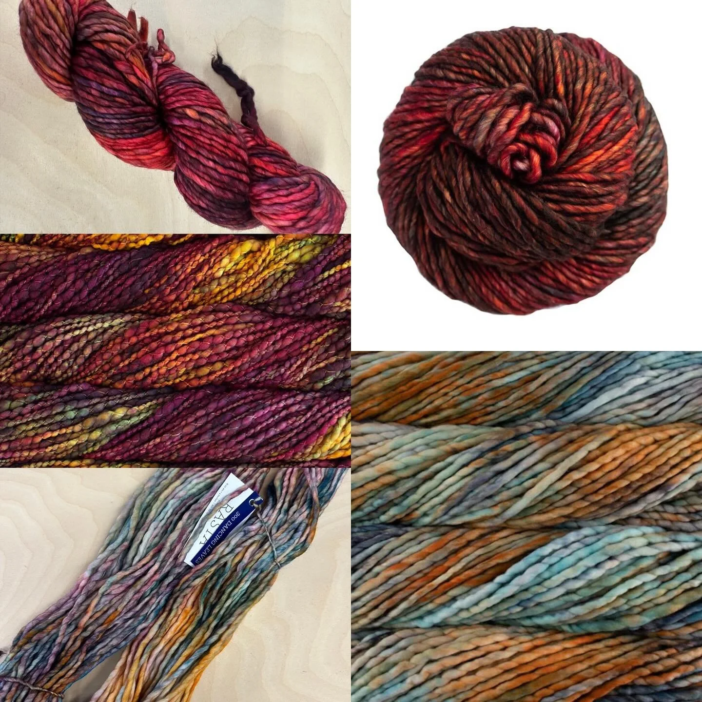 Mmm. These colors. Now available at LoopbyLoopStudio.com! Or you can see them in person at the Haunted Hook-In in Lenox, MA! #rughooking #yarnlove #malabrigo #wool #woolart #fiberart #textileart