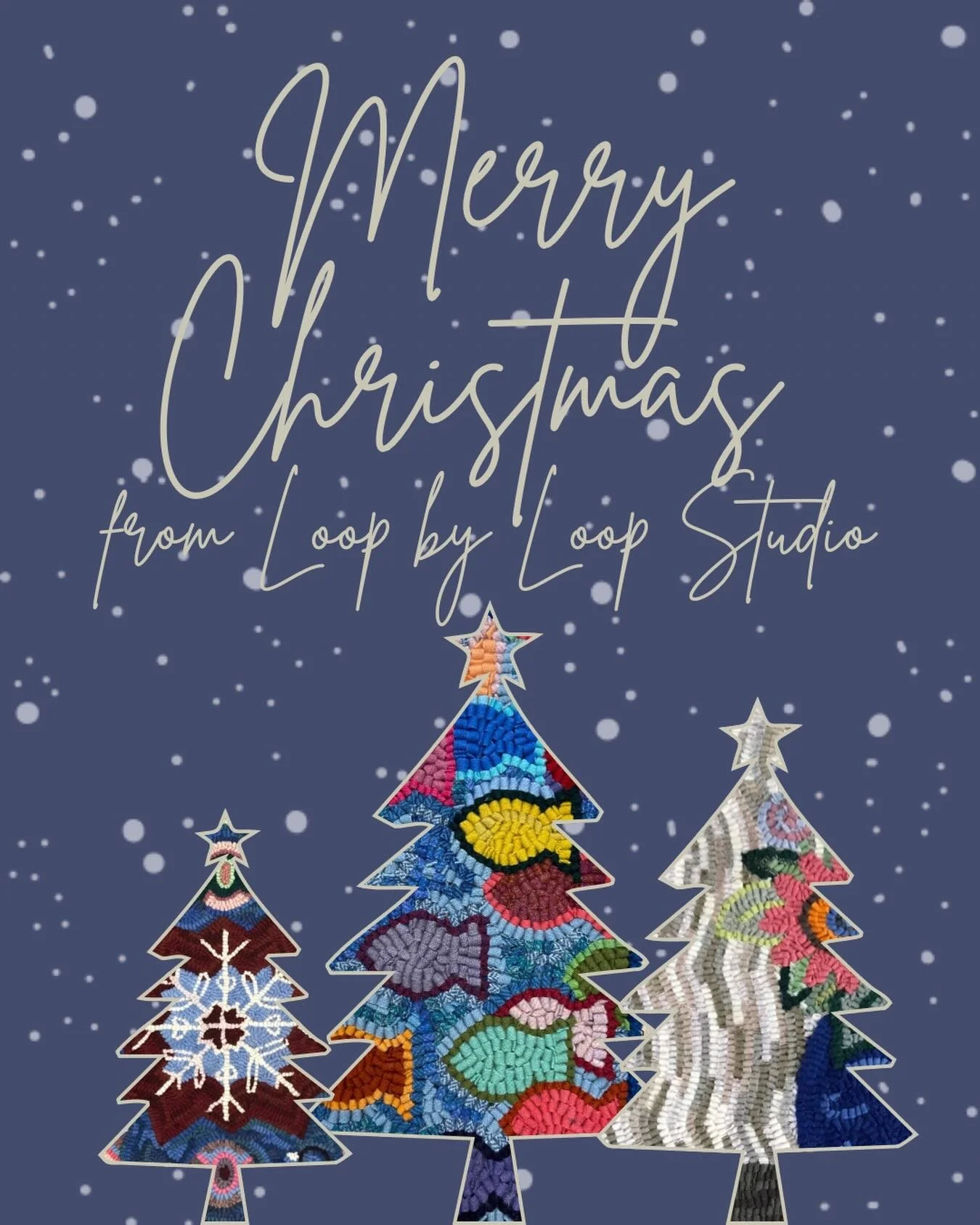 Merry Christmas from Loop by Loop Studio! Hope you get to pull some loops today! #rughooking #fiberart #textileart #contemporaryfiberart #rugmaking