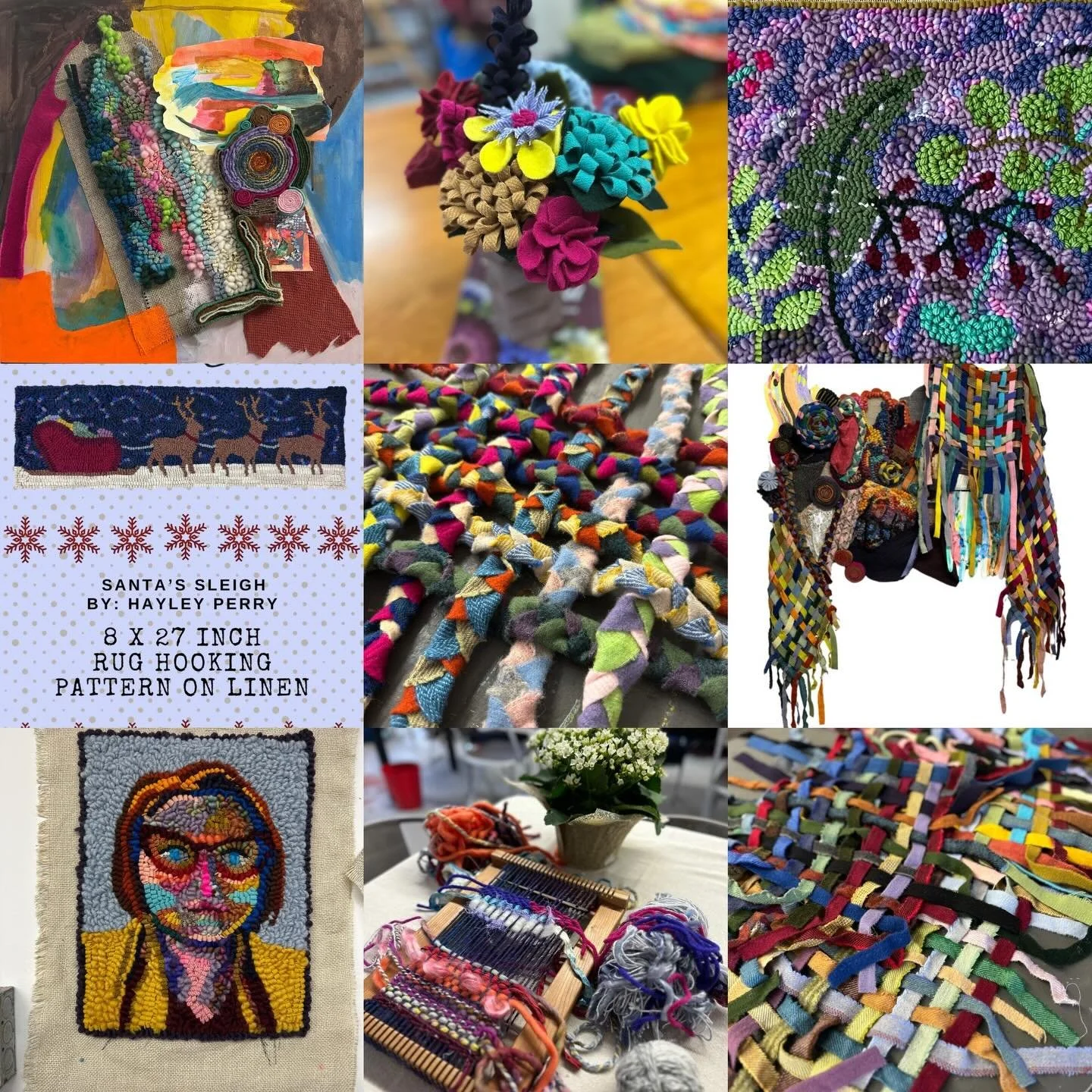 Things made in 2025. Another creative year, this year was diverse media-wise, ranging from pottery to rug hooking and lots in between. Cheers to creativity in 2026. #rughooking #rugmaking #fiberart #textileart #contemporaryfiberart