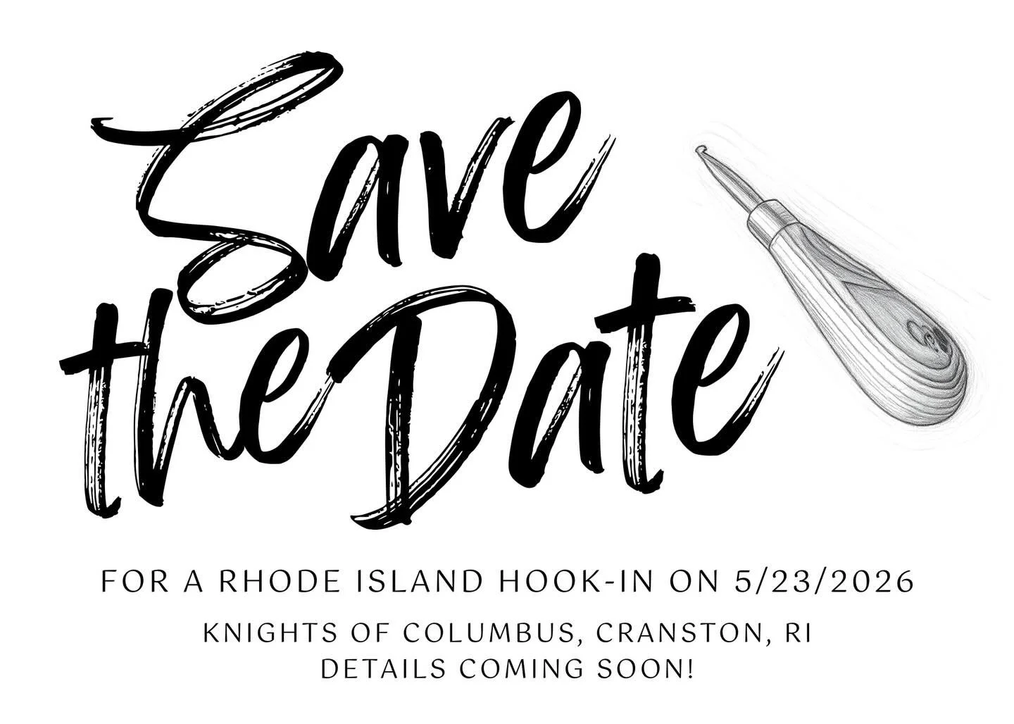 Save the date for a Rhode Island Hook In on May 23rd, 2026 in Cranston, RI! Details coming soon! #rughooking #rugmaking #textileart #fiberart #rhodeisland
