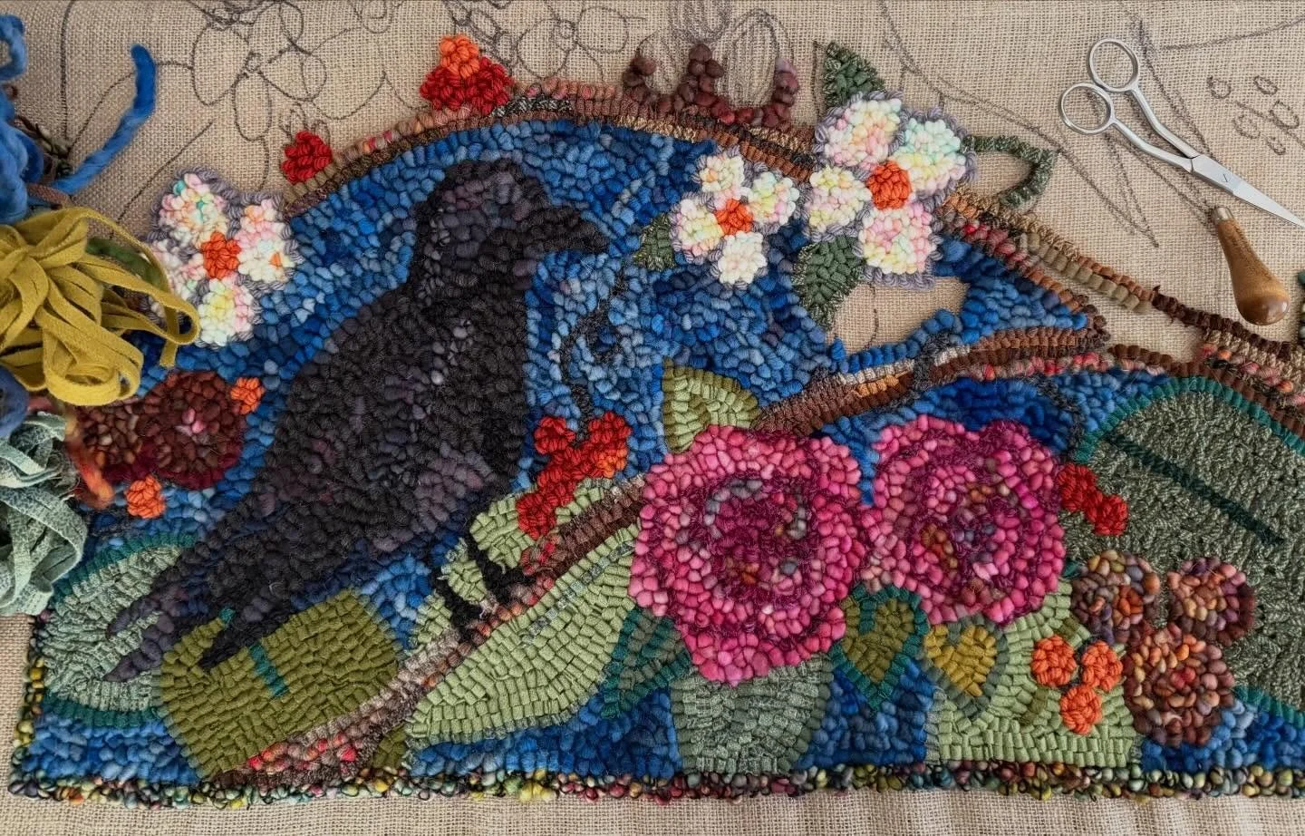 The groundhog might say six more weeks of winter but it&rsquo;s Spring in my house. #rughooking #hookedrug #rugmaking #fiberart #textileart