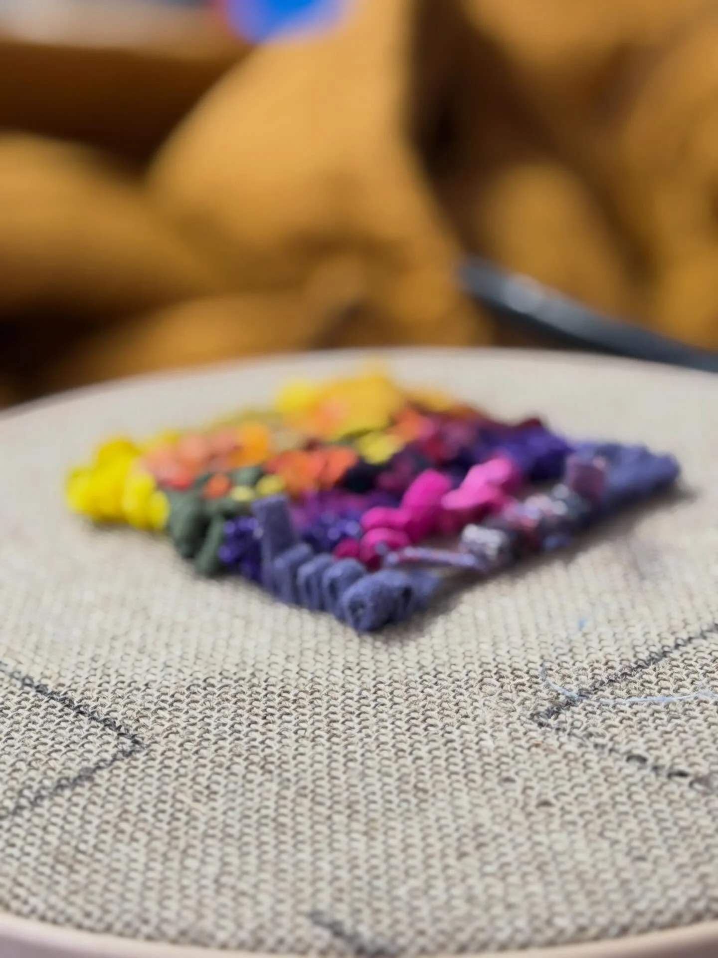 Some arty views of the studio today on this cold but sunny winter day. #fiberart #textileart #contemporaryfiberart #rugmaking #rughooking
