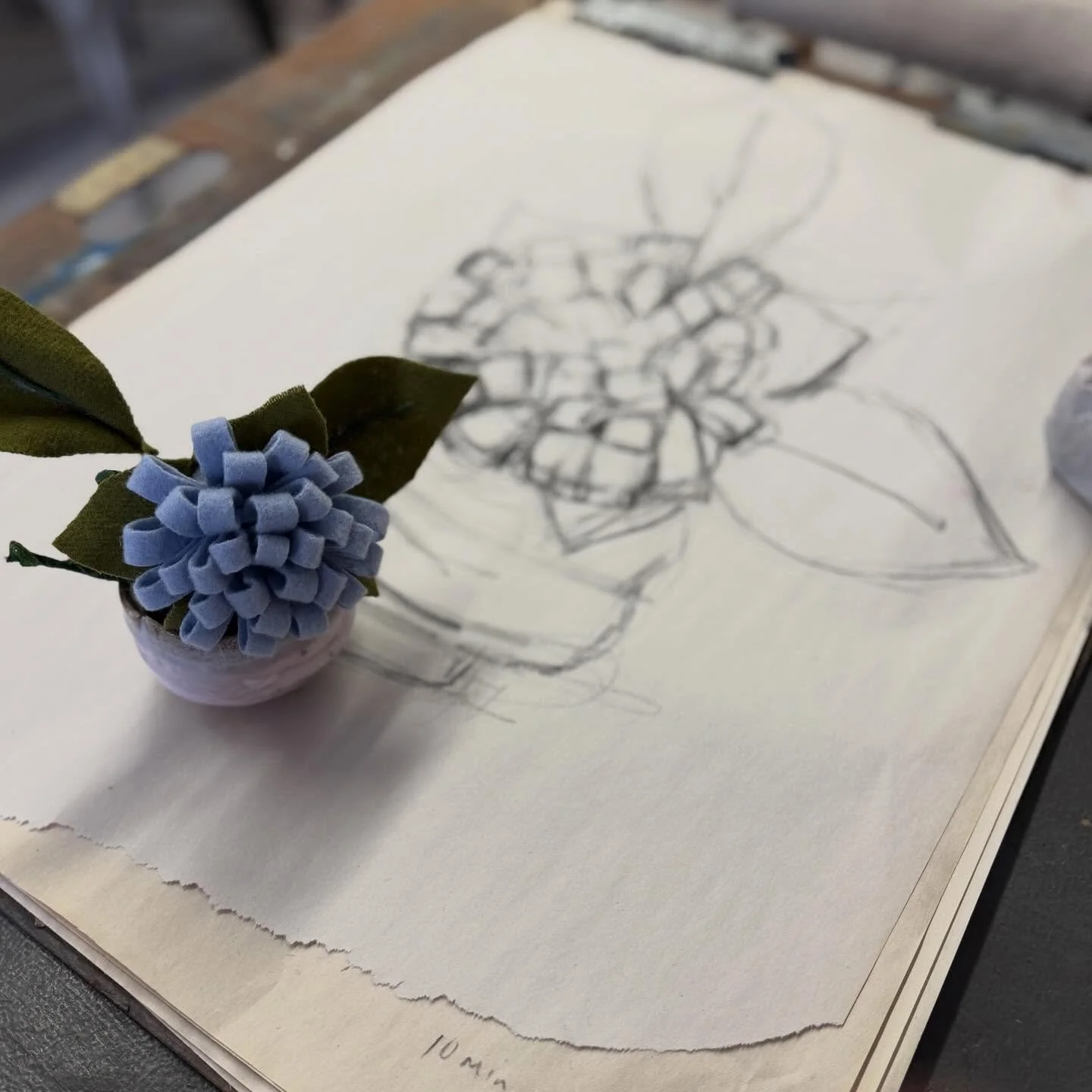 Don&rsquo;t be afraid to show the in-process/sketchy/practice parts of your art practice! Masterpieces don&rsquo;t happen without consistent work and visual exercise. This is me getting ready for my online drawing class: Sketch and Stitch, Beginner D