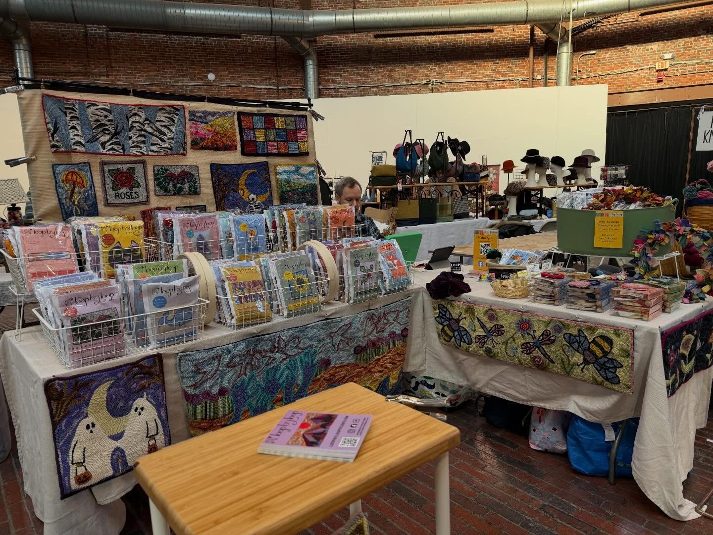 Almost ready for the @newenglandfarmandfiber festival today from 10-4pm! Get your fiber before the big game tonight #fiberart #textileart #bostonma #cyclorama #fiberartist