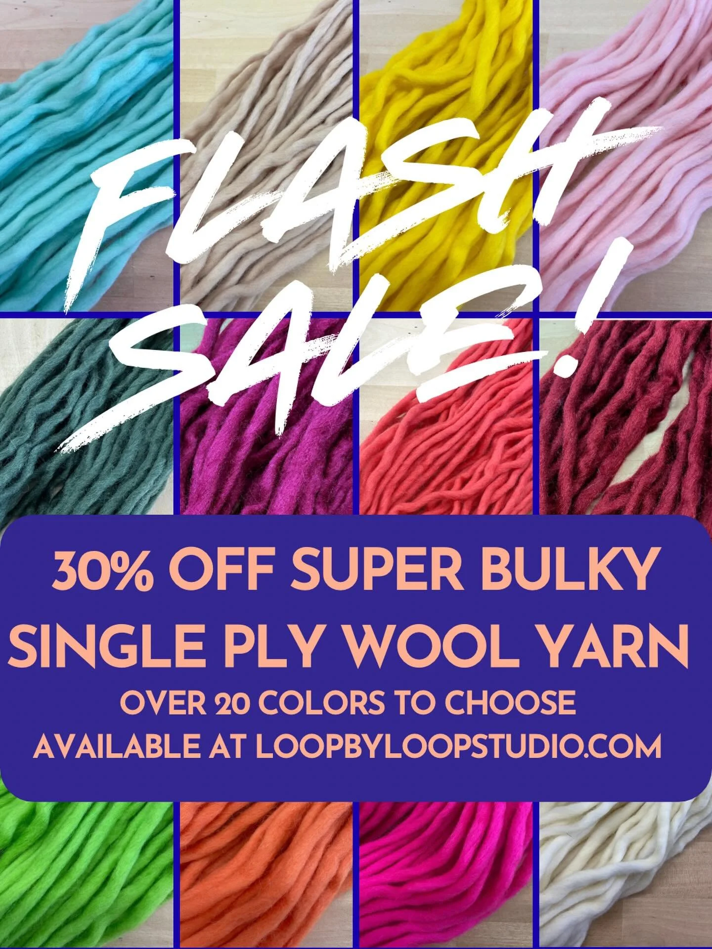 We are doing a little Spring cleaning here at the studio! Get this Super Bulky Single Ply Wool at a discount today! #rughooking #rugmaking #fiberart #textileart #hookedrug