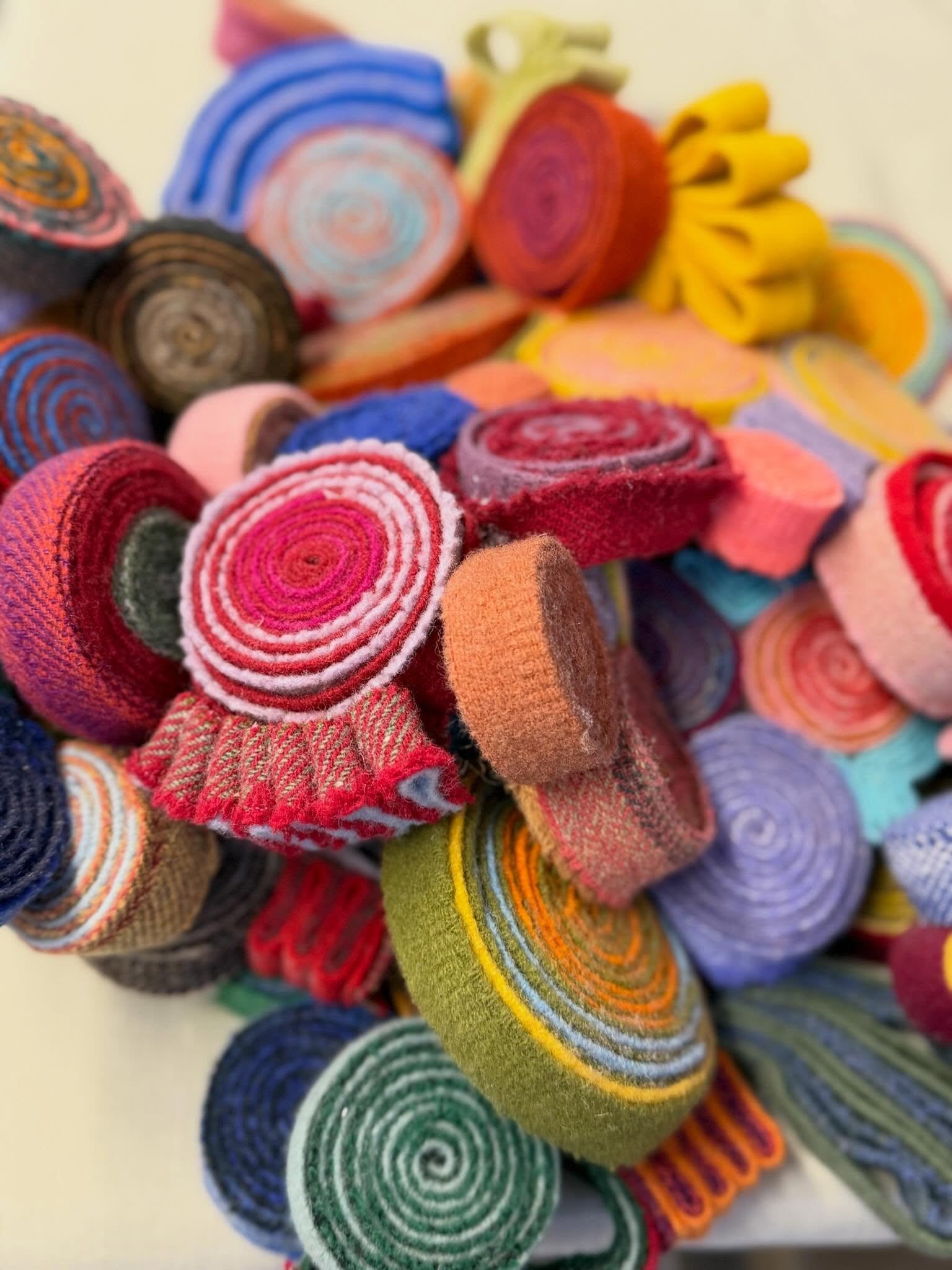 Piles of Quillies&hellip;. #fiberart #fiberartist #textileart #textileartist #woolart