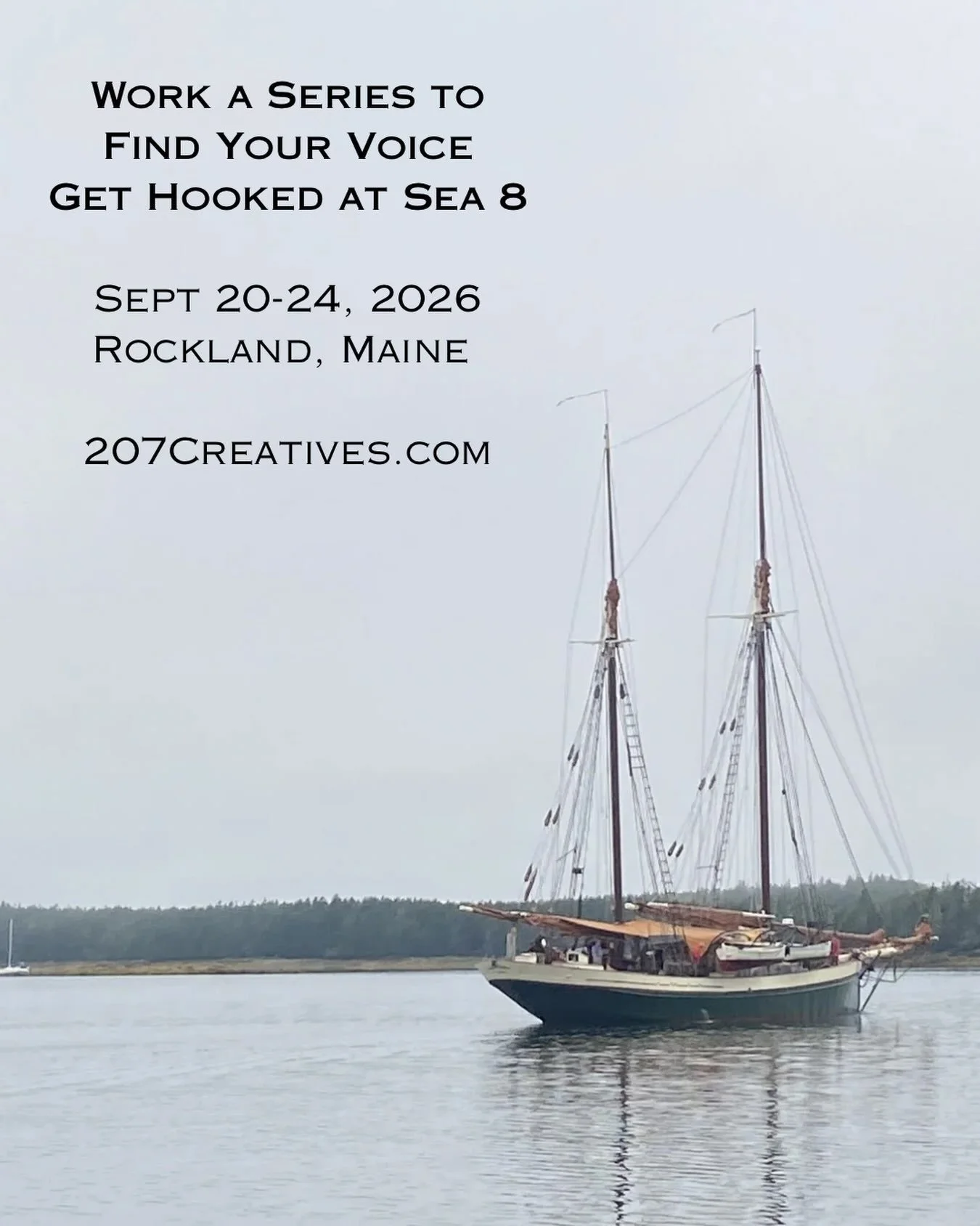This is my second time teaching aboard the @schoonerriggin and I can&rsquo;t wait! Now&rsquo;s the time to sign up for Get Hooked at Sea, a program by @207creatives. This artist retreat is transformative, thoughtful, and most importantly, relaxing. G