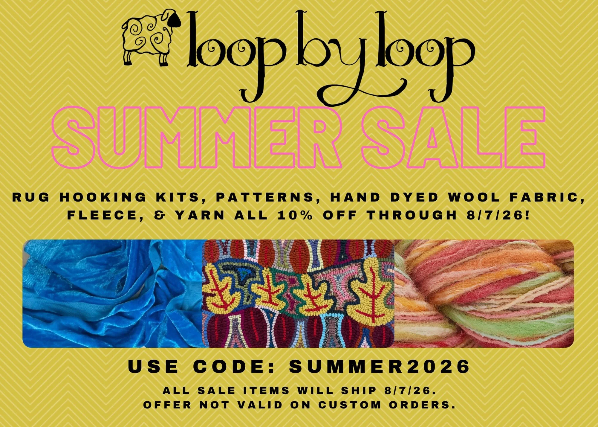 Our summer sale is still going strong all week! Take advantage now! 🤩 #rughooking #hookedrug #rughookersofinstagram #rugmaking #fiberart