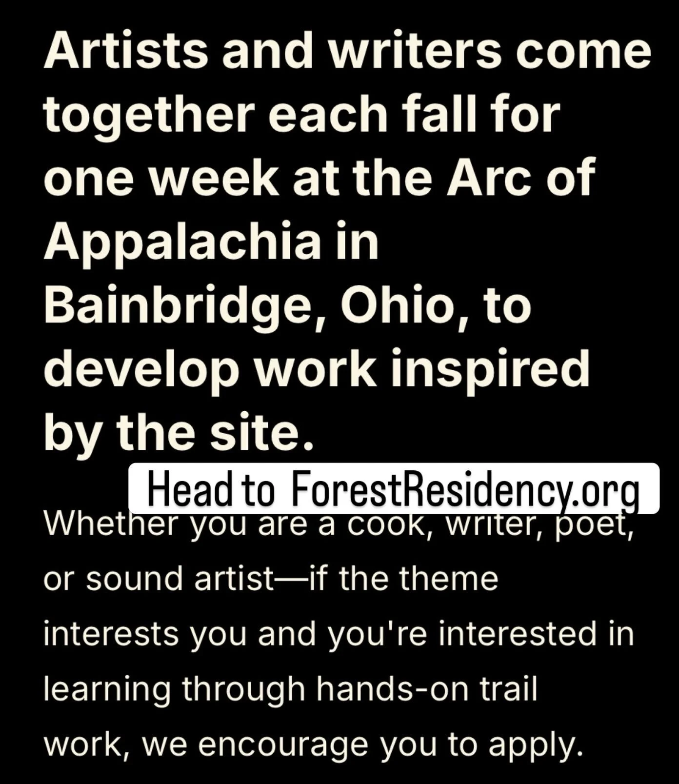There is one more week to get your applications infor this residency in October 2026! Anyone who is exploring their connection to nature is encouraged to apply! #artresidency #appalachianforest #ohio #nature