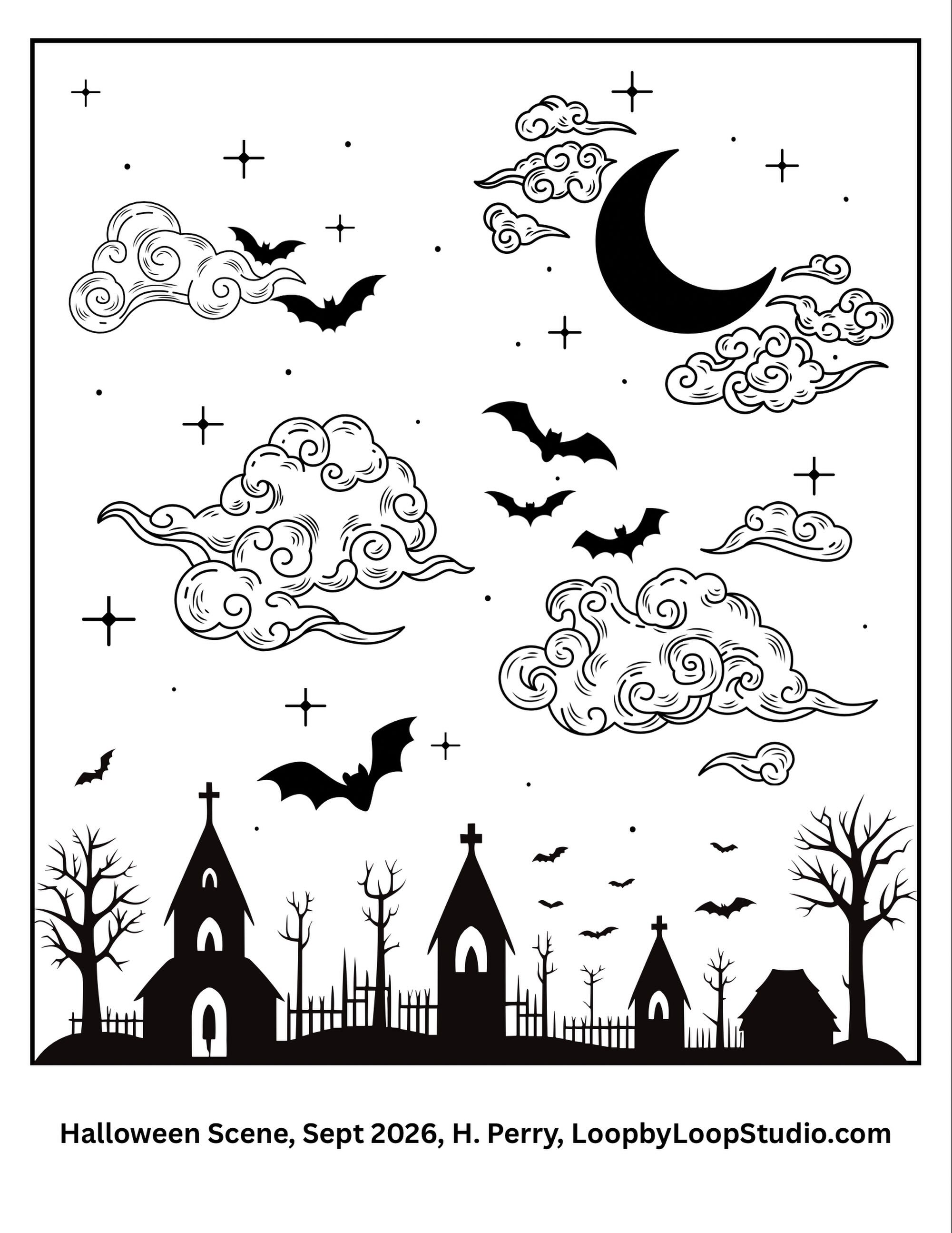 Who wants a free Halloween Scene PDF pattern from Loop by Loop Studio?! Head to LoopbyLoopStudio.com and click on Free Patterns and Giveaways! #rughooking #hookedrug #rughookersofinstagram #fiberart #textileart