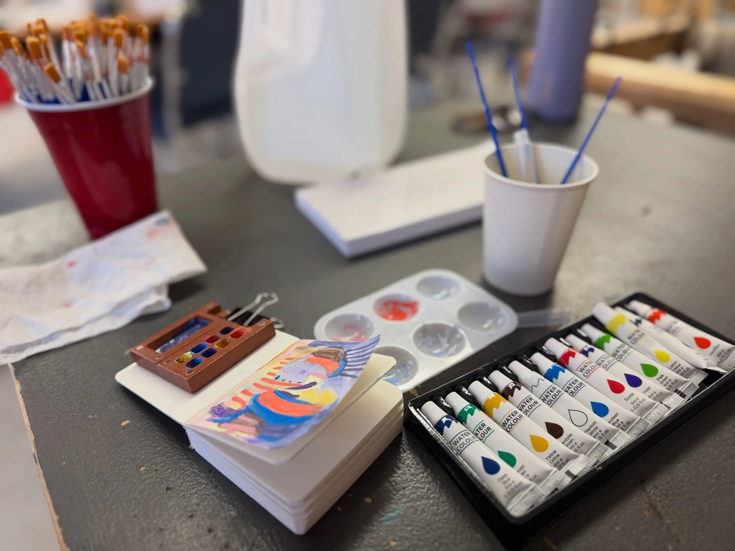 Getting myself prepped to teach &ldquo;Work a Series to Find Your Voice.&rdquo; Get ready to paint, sailors! #contemporaryart #watercolor #landscape #fiberart #fiberartist
