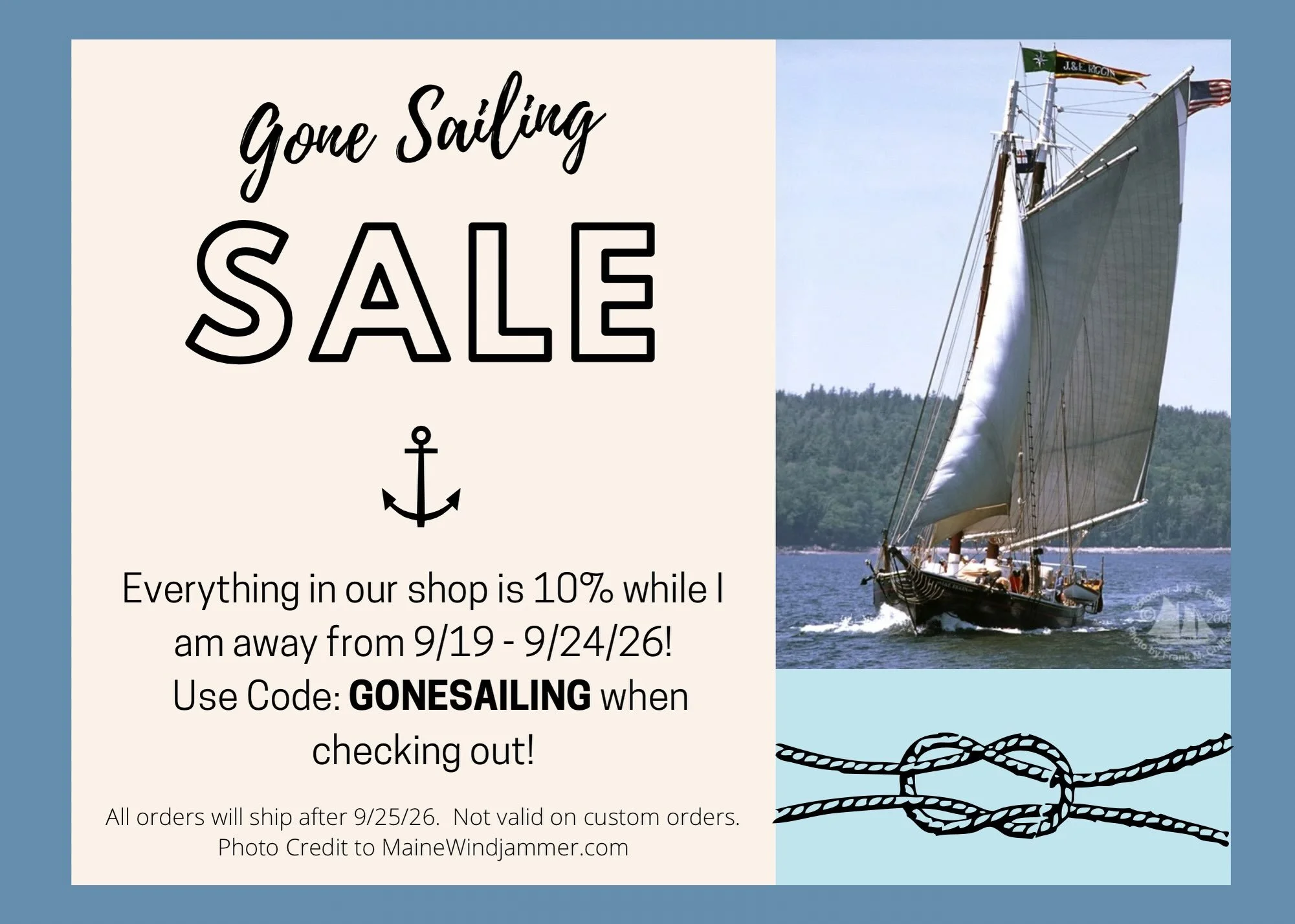 I&rsquo;m going sailing! See you back on land! #rughooking #rughookersofinstagram #fiberart #artreteat #rocklandmaine