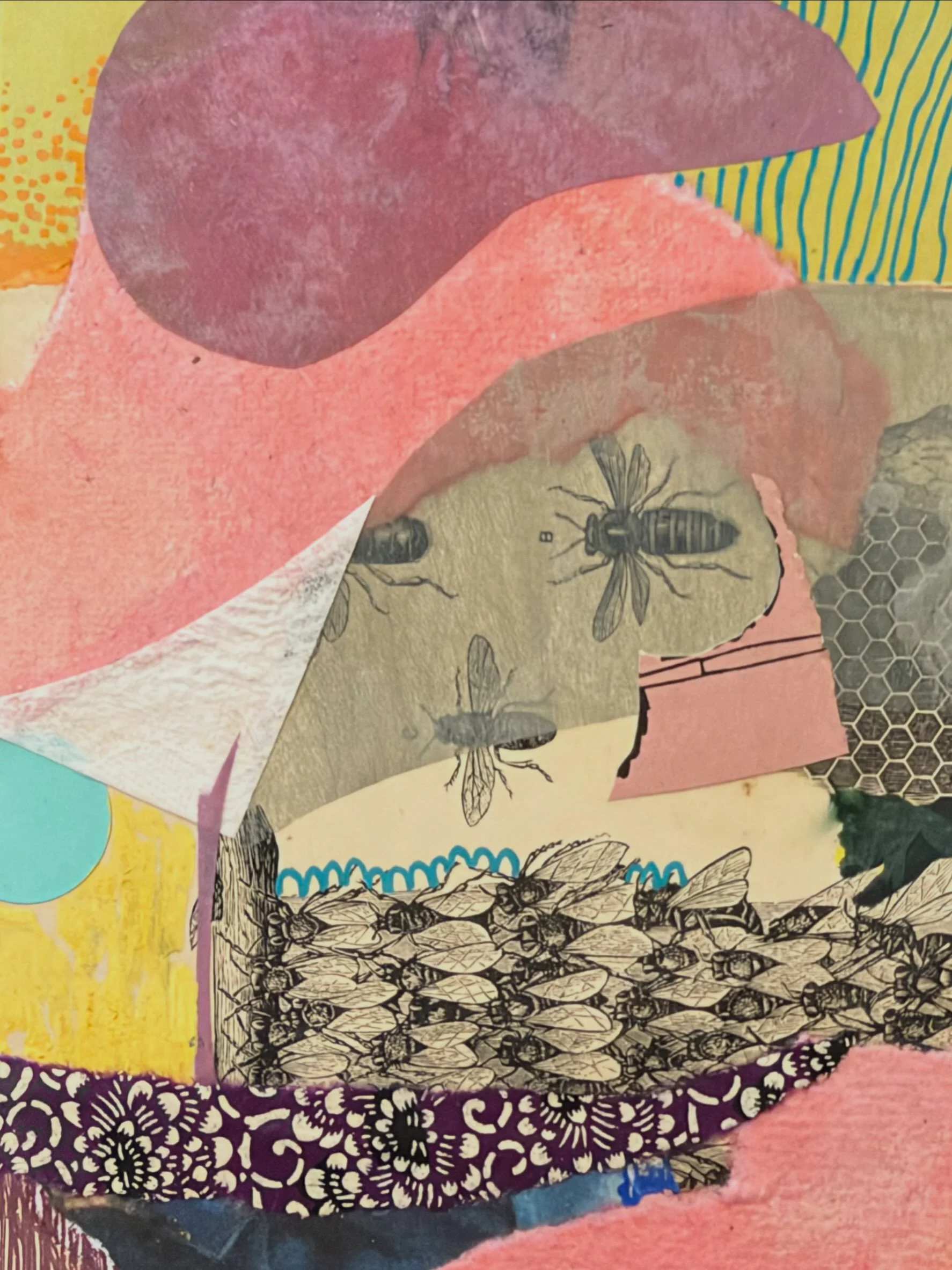 Today flew by! Partially thanks to @jennybrownart&rsquo;s collage session @odetojoyfiber in Providence this afternoon! This is the last Friday craft lunch hour until after the holidays so I&rsquo;m glad I made it. Follow Jenny and Carol to see when t
