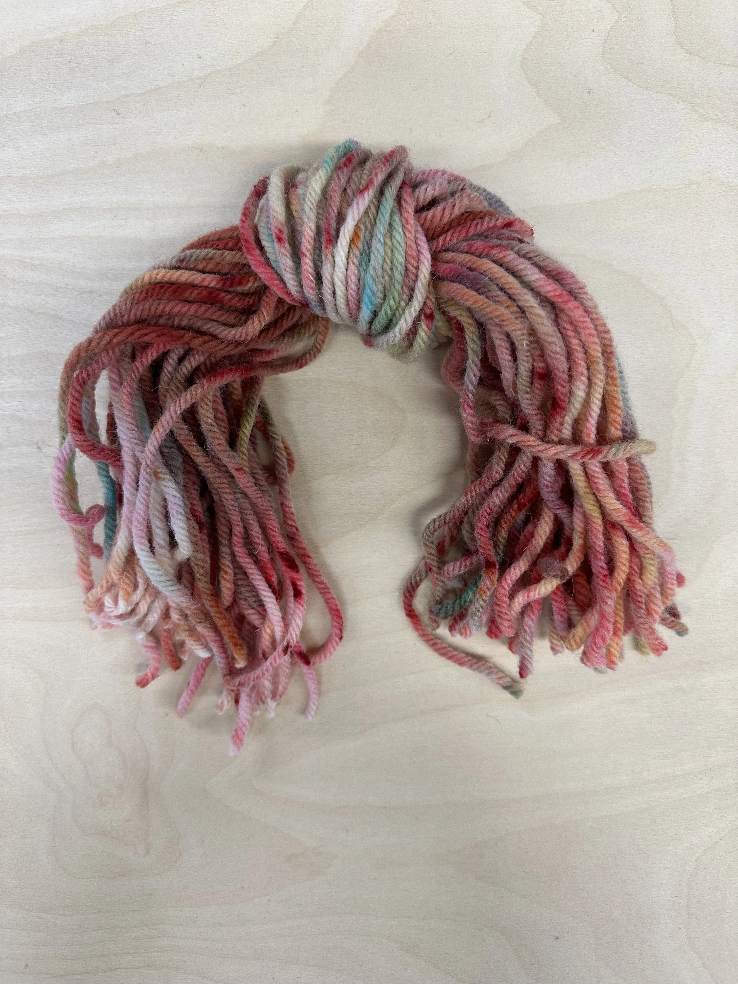 FOUR PLY - Studio Dye - Rainbow Confetti - Hand Dyed Super Bulky 100% 4-Ply Wool Yarn for Rug Hooking & Punch Needle - 2oz/50gm