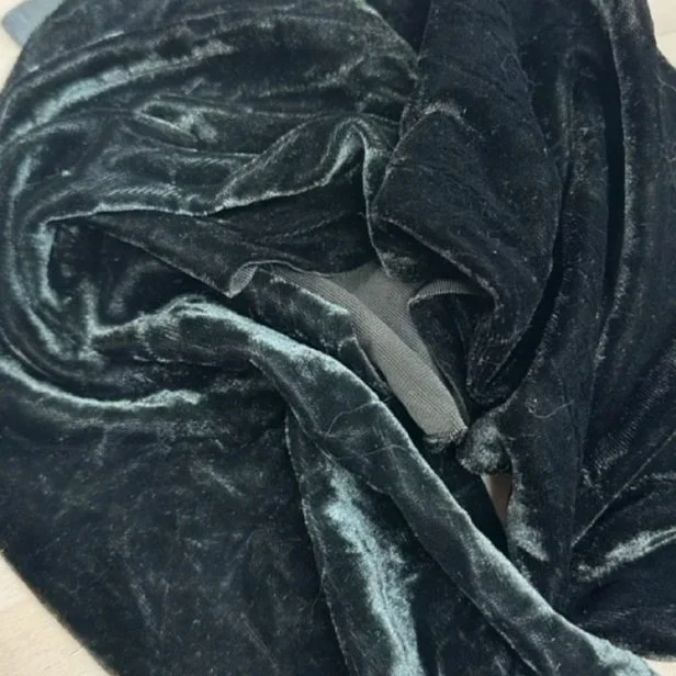 Velvet - Overdyed Black - Hand dyed 6 x 30 inch fabric for Rug Hooking, Punch Needle, Weaving, Applique, and More!