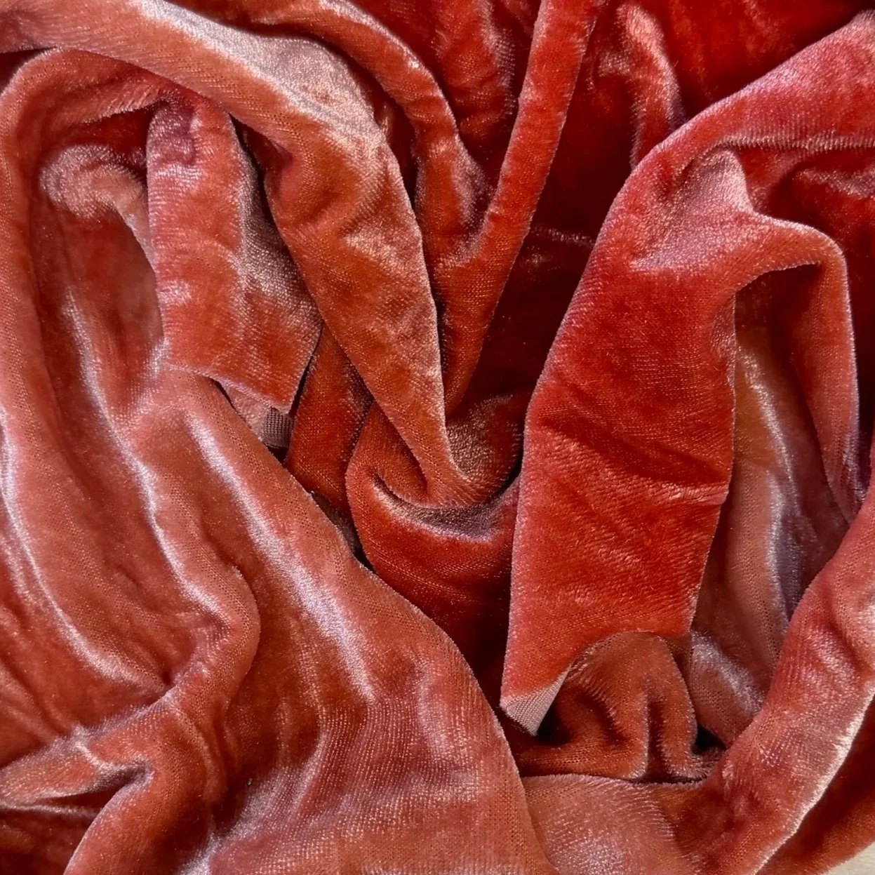 Velvet - Deep Orange - Hand dyed 6 x 30 inch fabric for Rug Hooking, Punch Needle, Weaving, Applique, and More!