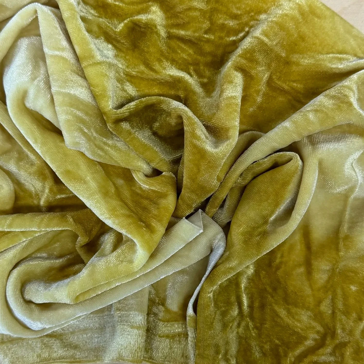 Velvet - Mottled Yellow - Hand dyed 6 x 30 inch fabric for Rug Hooking, Punch Needle, Weaving, Applique, and More!