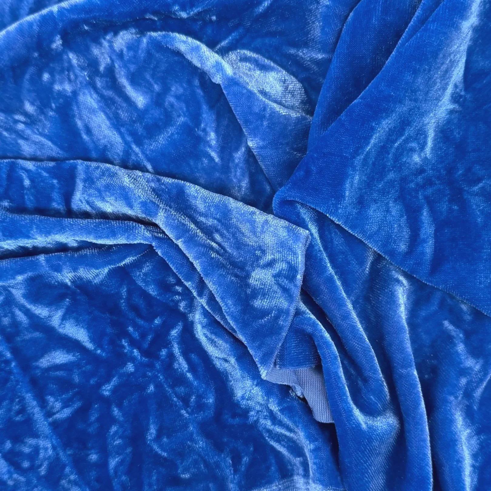 Velvet - Bright Blue - Hand dyed 6 x 30 inch fabric for Rug Hooking, Punch Needle, Weaving, Applique, and More!