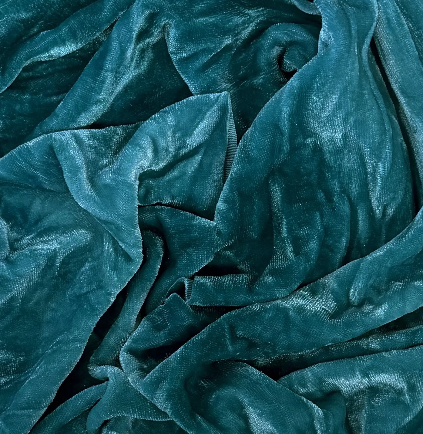 Velvet - Blue Green - Hand dyed 6 x 30 inch fabric for Rug Hooking, Punch Needle, Weaving, Applique, and More!