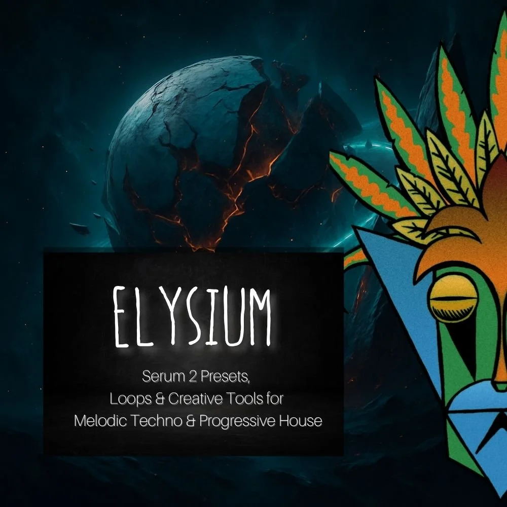 Elysium Serum 2 presets and melodic techno toolkit by Mind Flux – cinematic cosmic pack cover