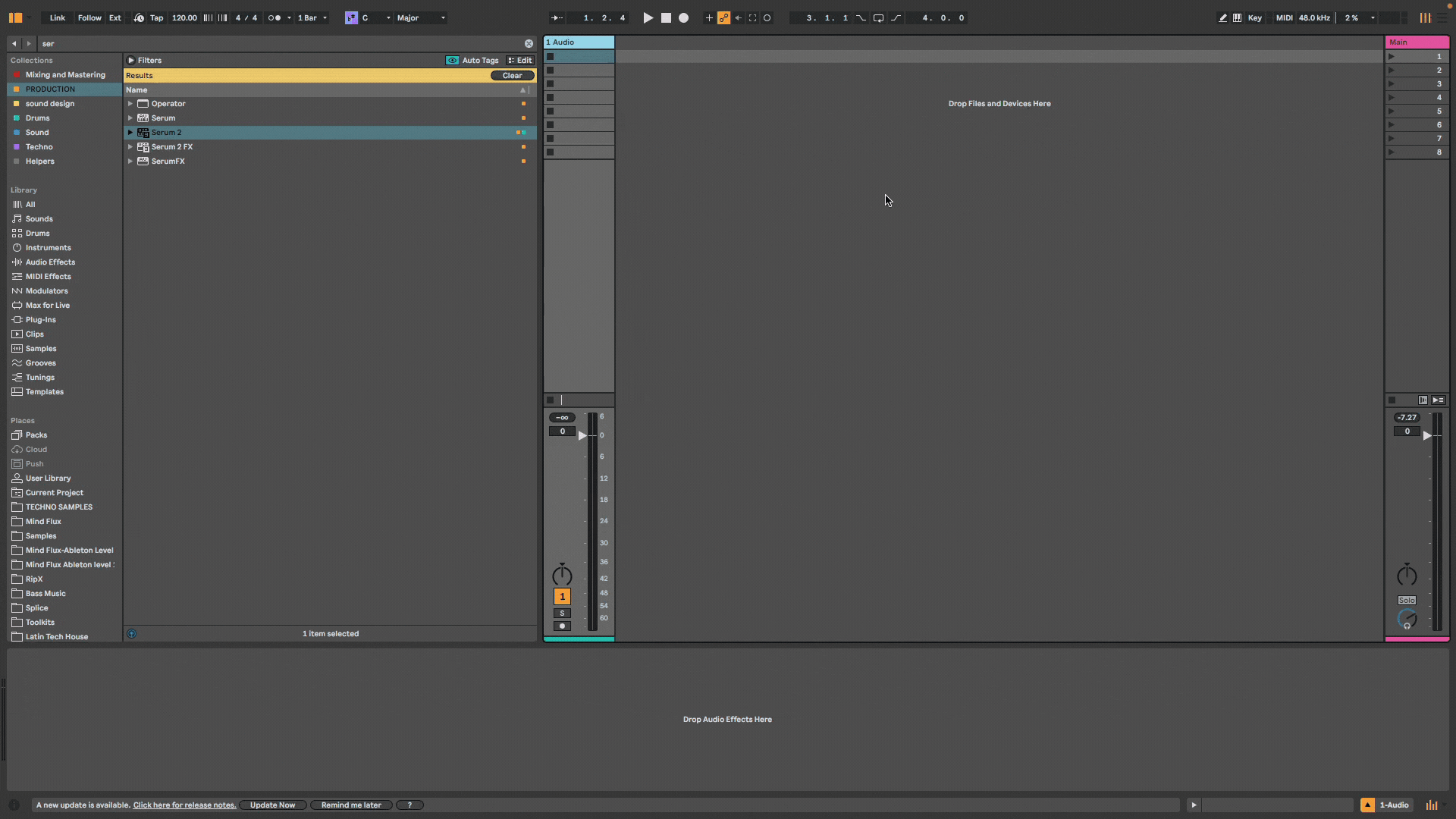 gif of serum 2 being loaded in ableton live
