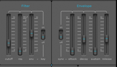 BA-1 low-pass filter and envelope settings