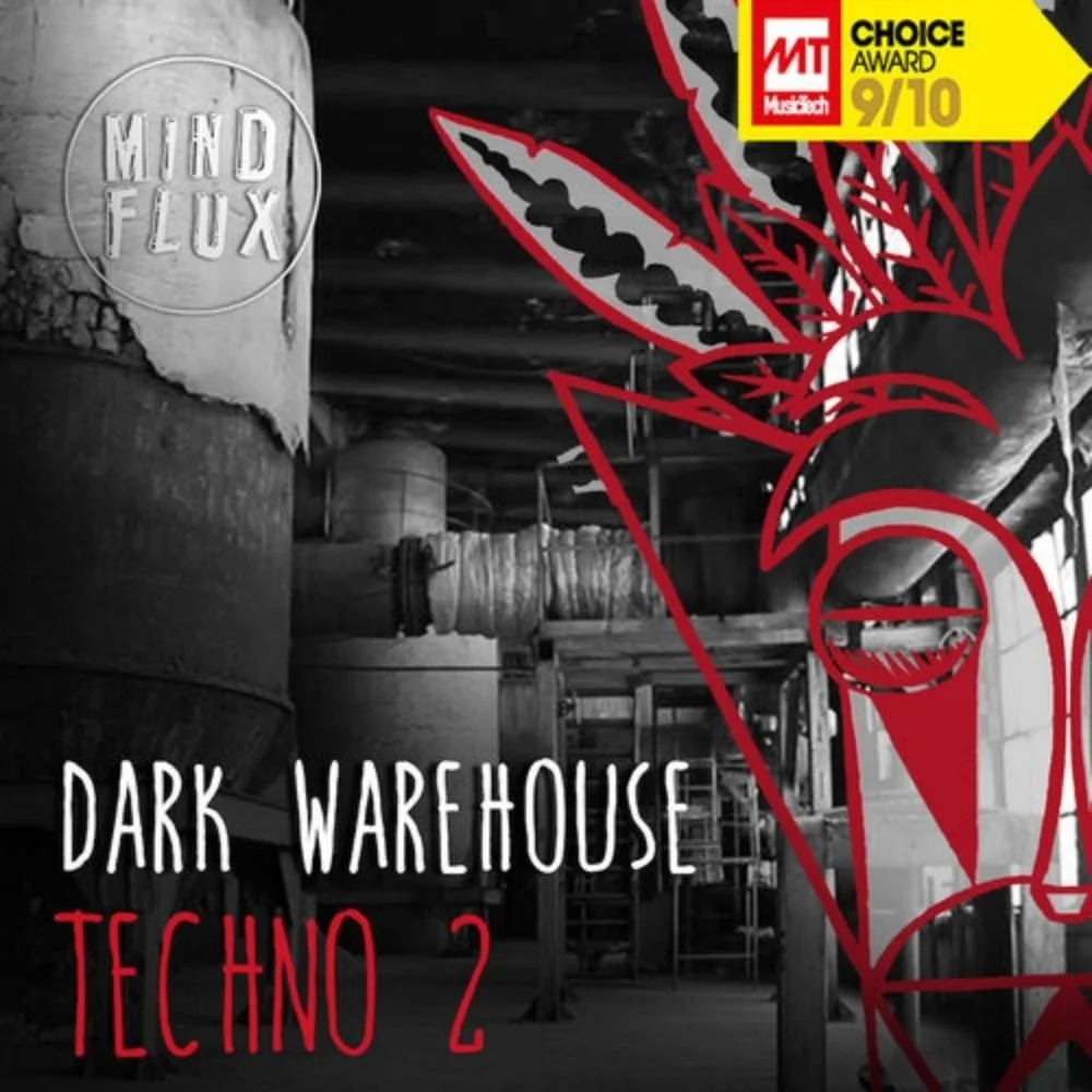 Dark Warehouse Techno 2 by Mind Flux - 150+ dark techno sounds, including bass loops, drum loops, synth loops, and vocal loops, perfect for powerful and raw techno tracks.