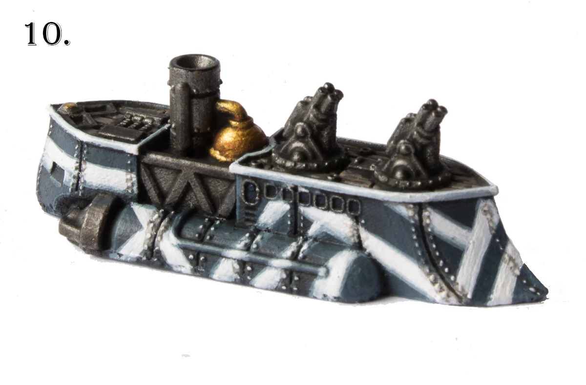 Highlight the wooden deck with Skrag Brown (Citadel).