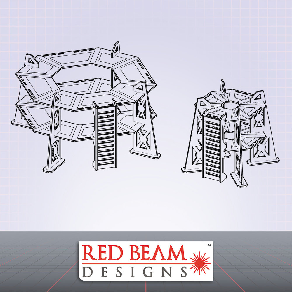 Red Beam Designs RBD281022 Storage Crate Set Complex Red Terrain Boxes Crates 