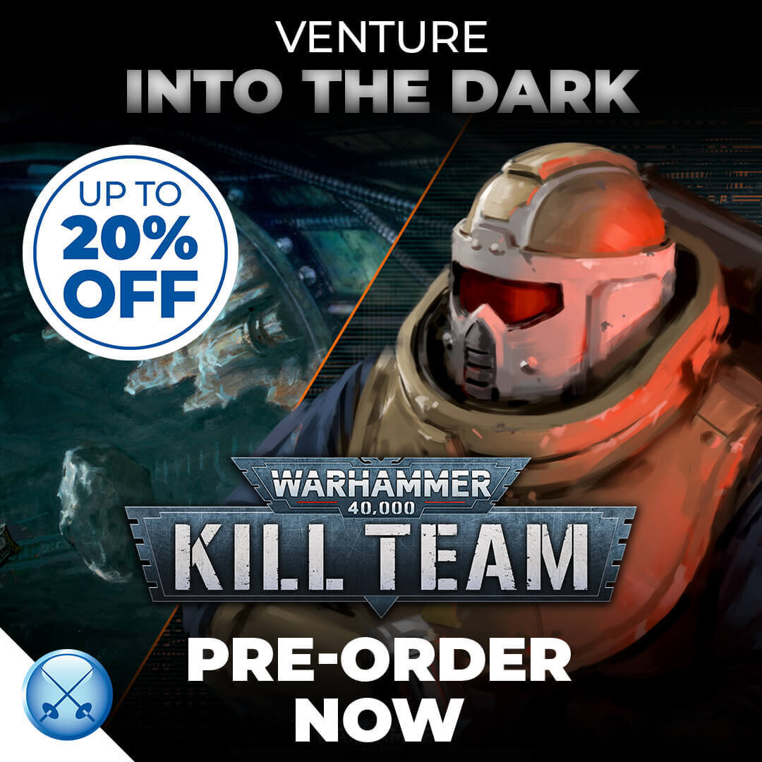🌌 Get ready to board the Gallowdark and clear every hallway shotgun first in the latest #KillTeam box, Into the Dark! Featuring the Kroot facing off against the Imperial Navy Breachers this is a set you will not want to miss.

Pre-order with up to 2