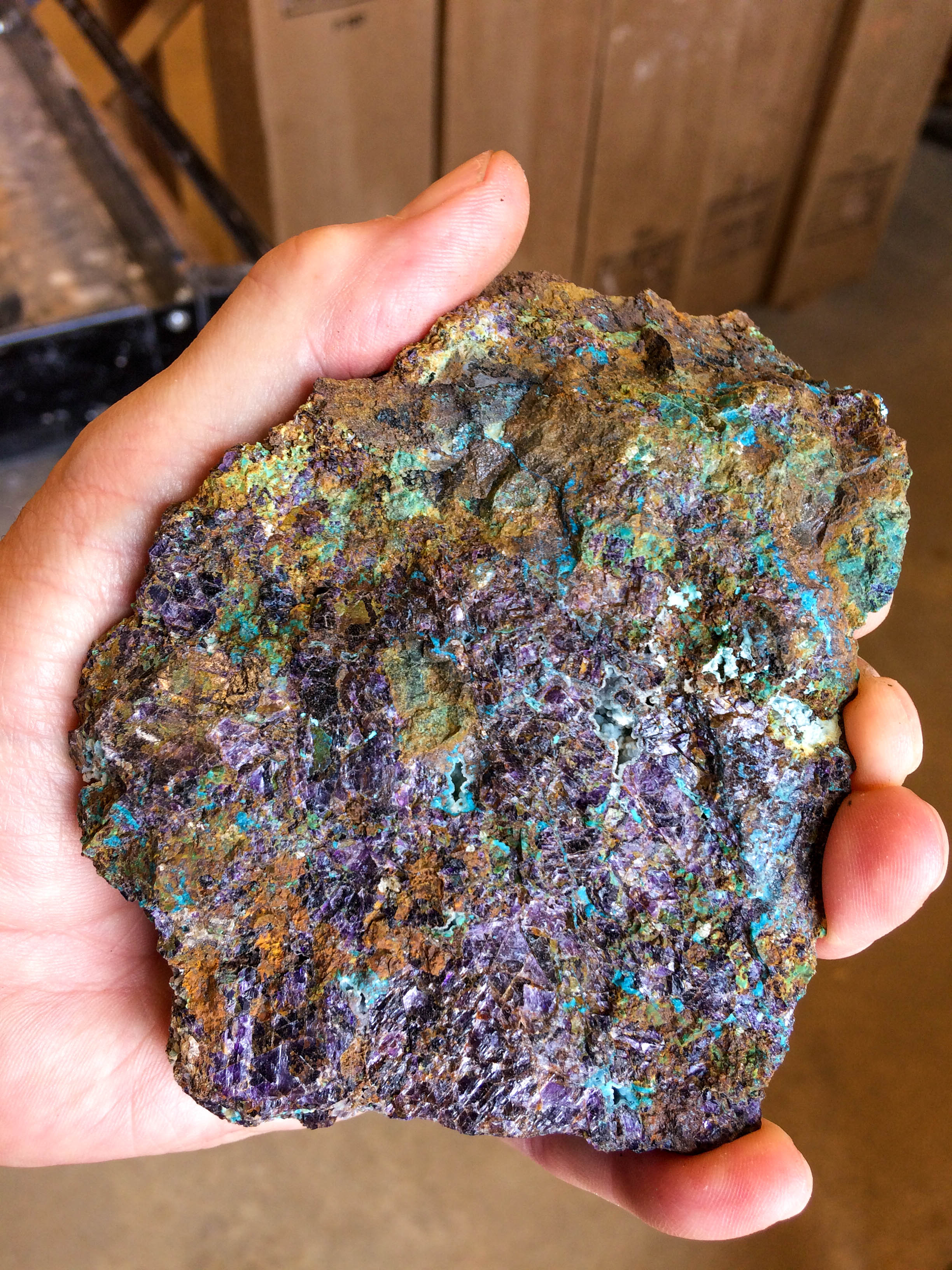 Azurite malachite flourite garnet limonite skarn