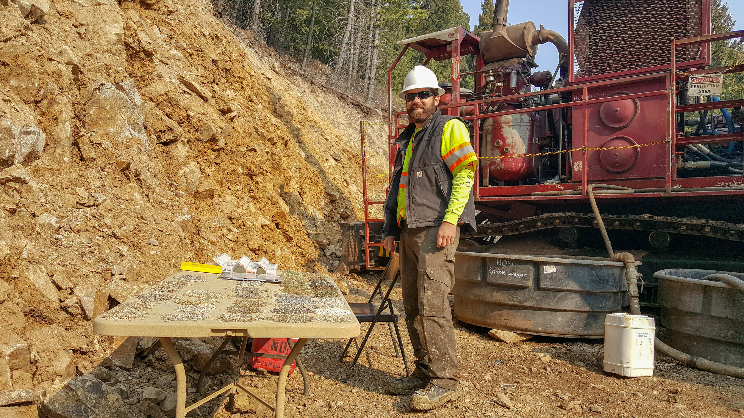 Logging RC hole in the north pit area