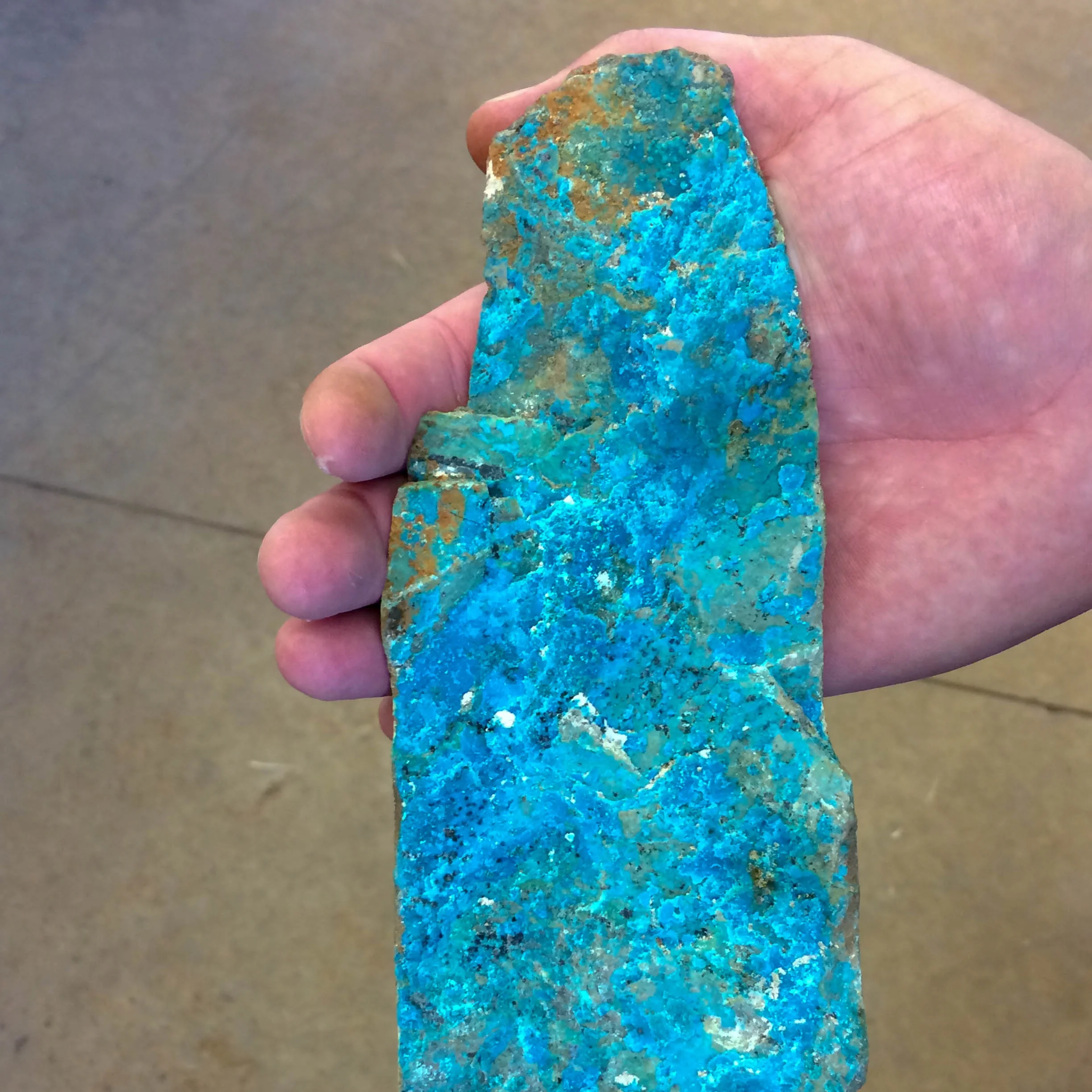 Chrysocolla (copper oxide) in core, Empire Mine 2018