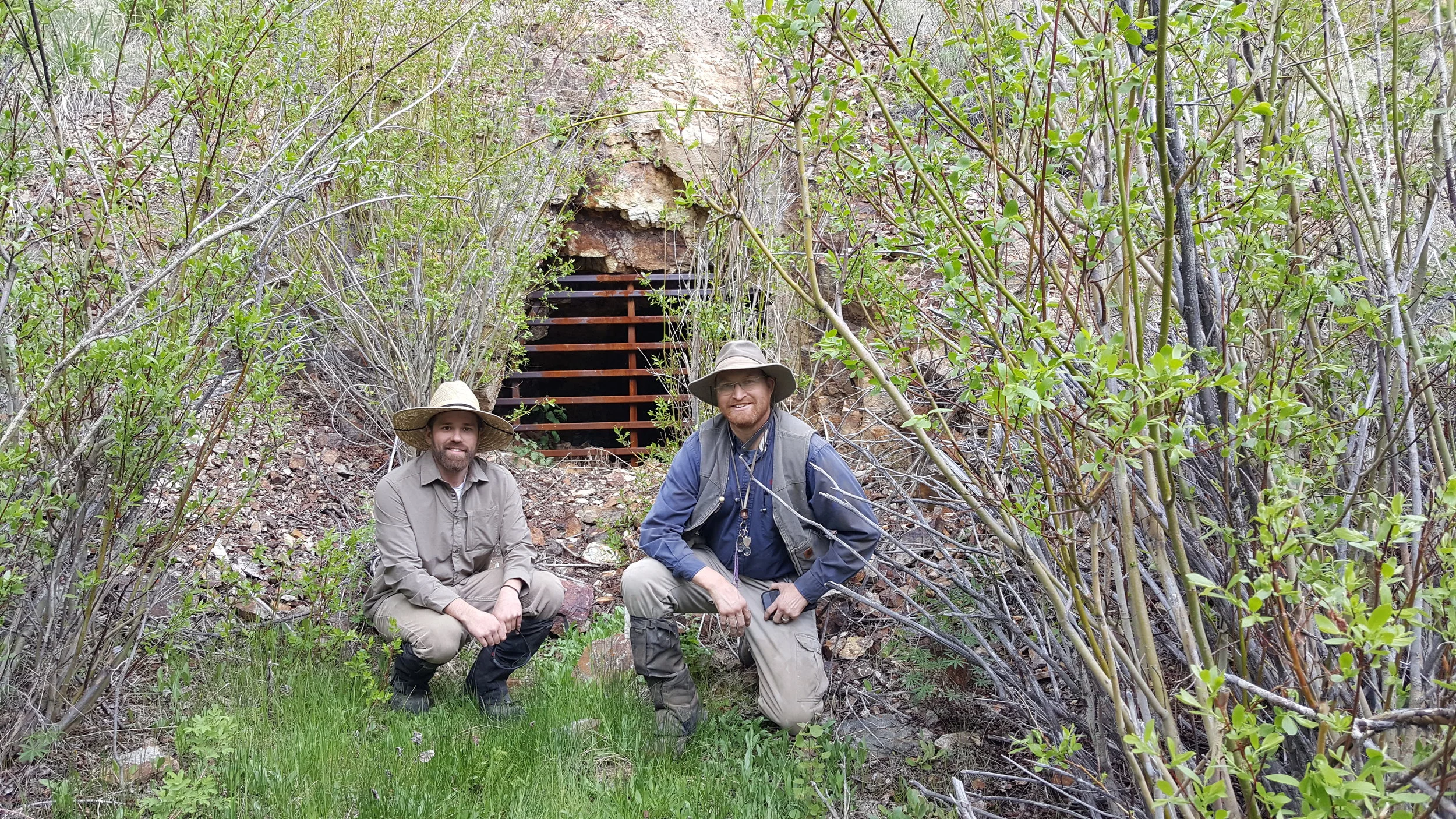 Geos at lower portal of Gold Antimony Prospect - Navarre 2019.jpg
