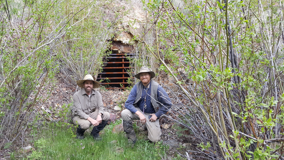 Geos at lower portal of Gold Antimony Prospect - Navarre 2019